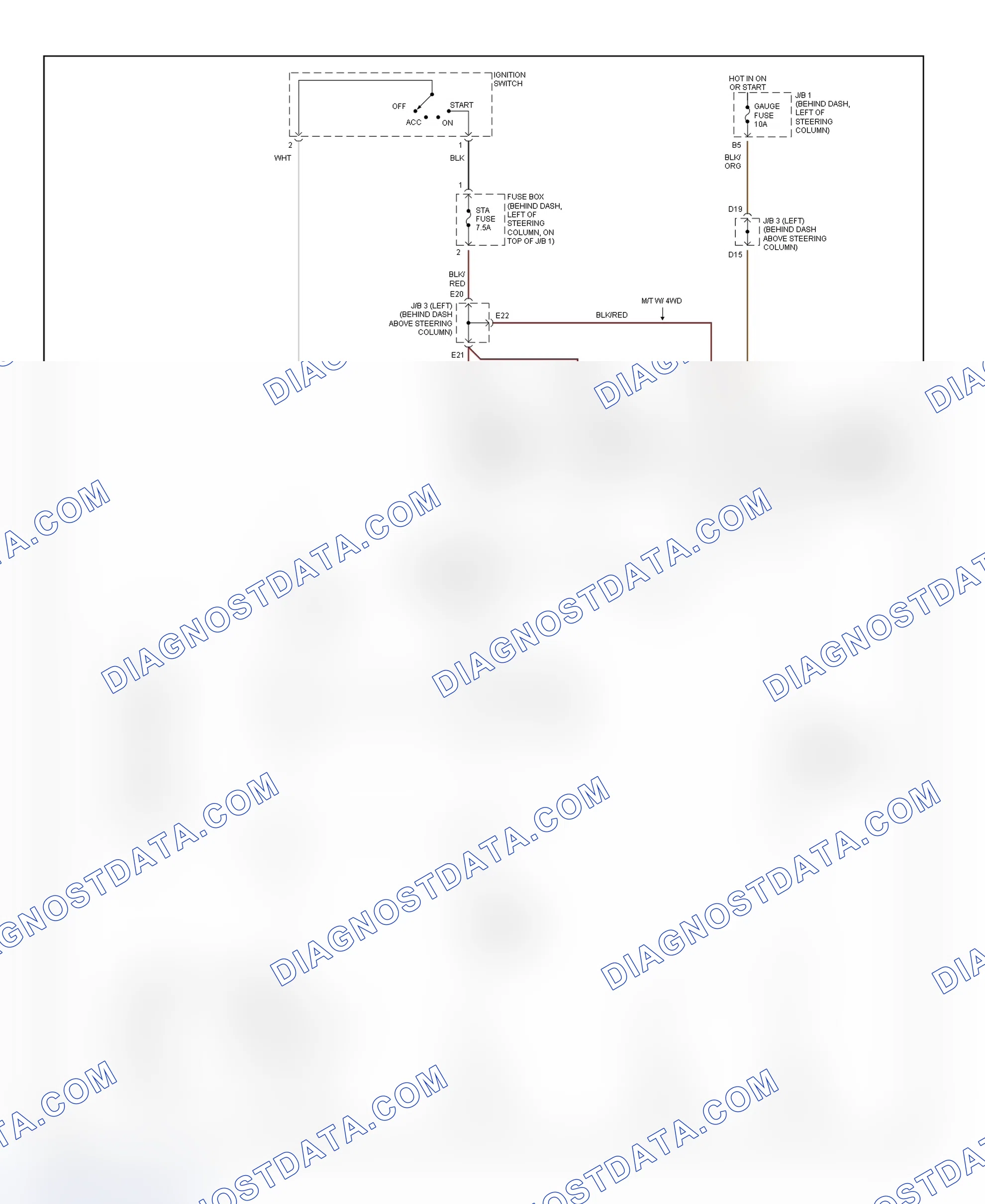 Fig. 30: Starting System Wiring Diagram (Tacoma)