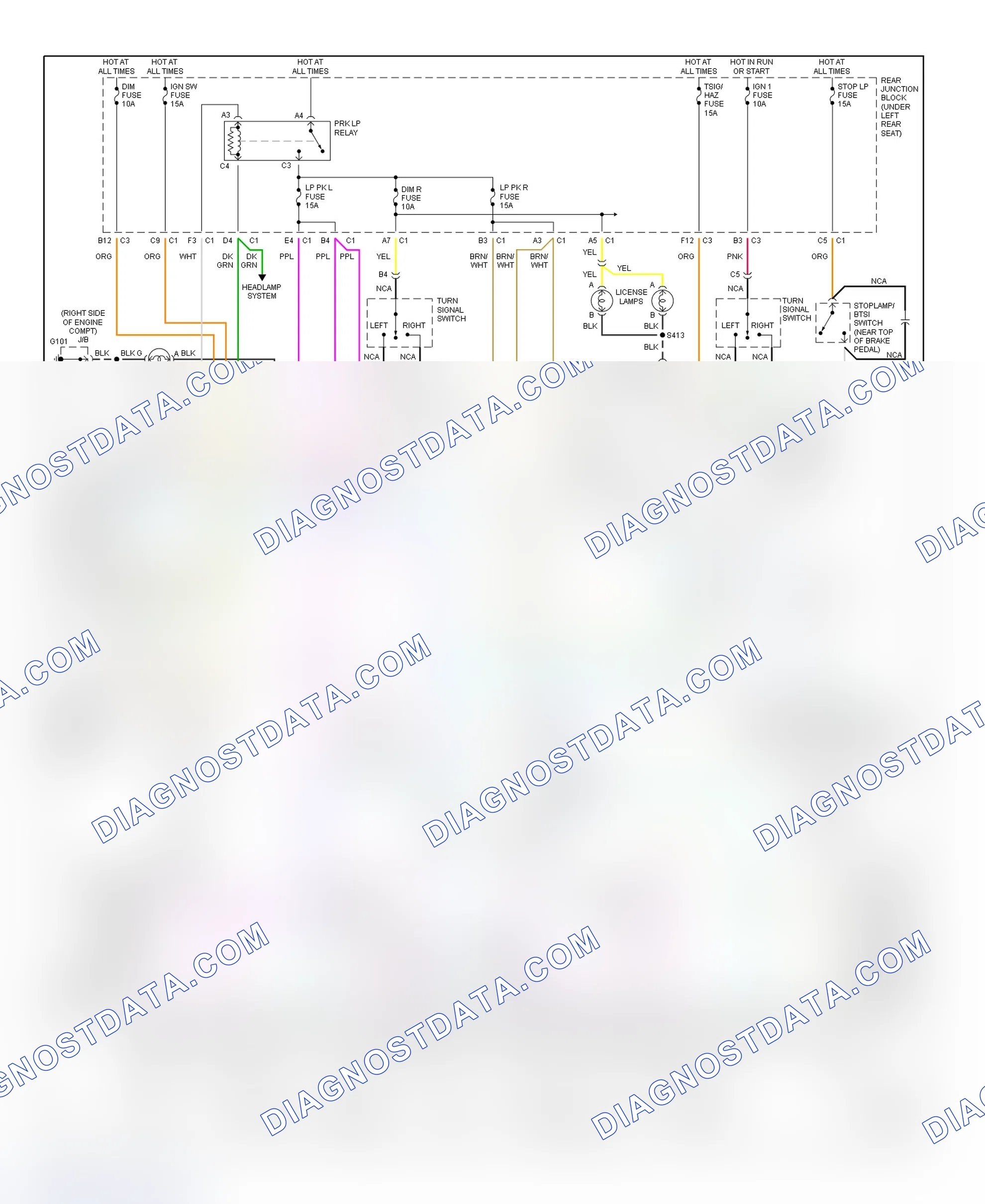 Scheme 42: Exterior Lights Wiring Diagram (Seville)