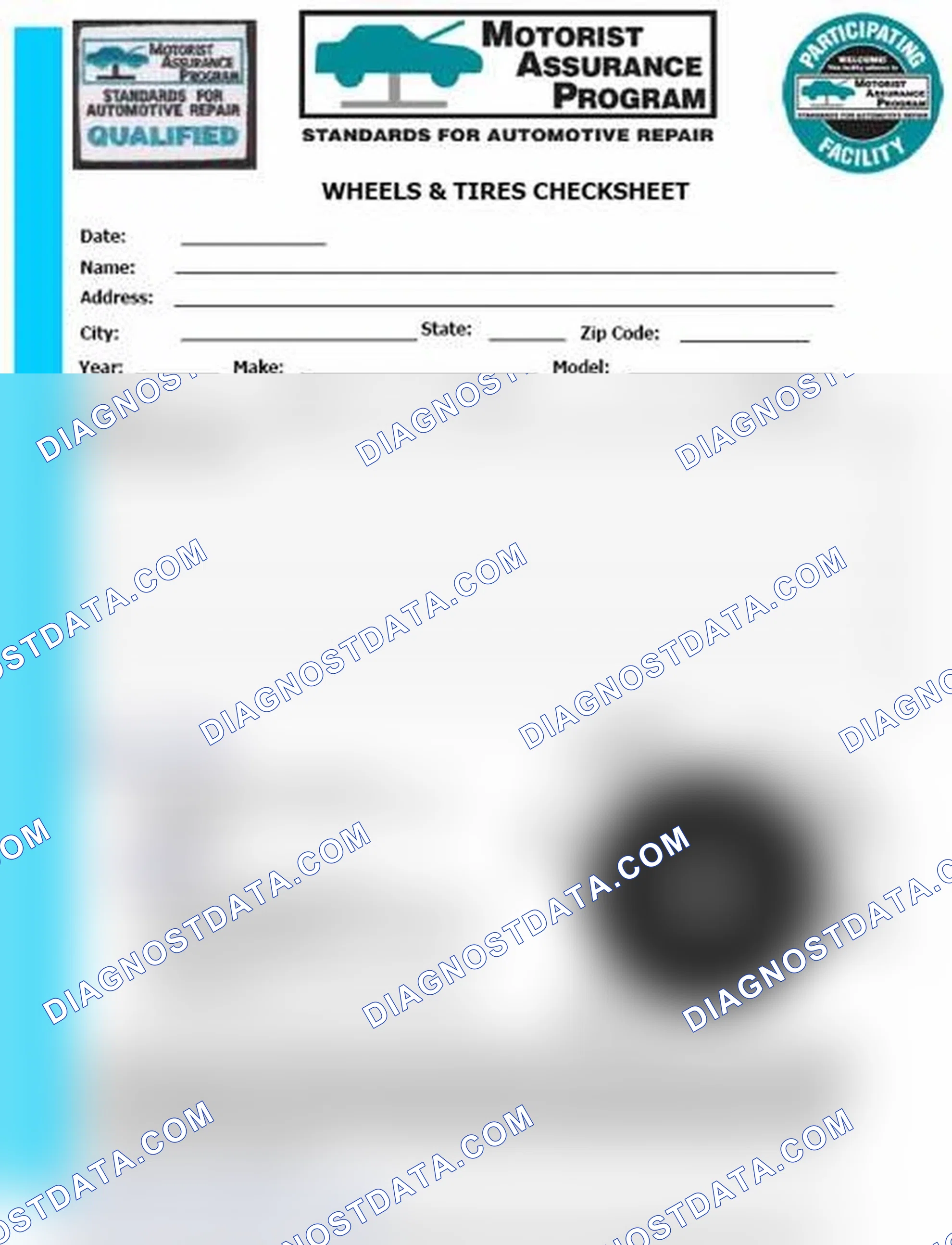 Scheme 34: Wheels & Tires Checksheet (1 Of 2)