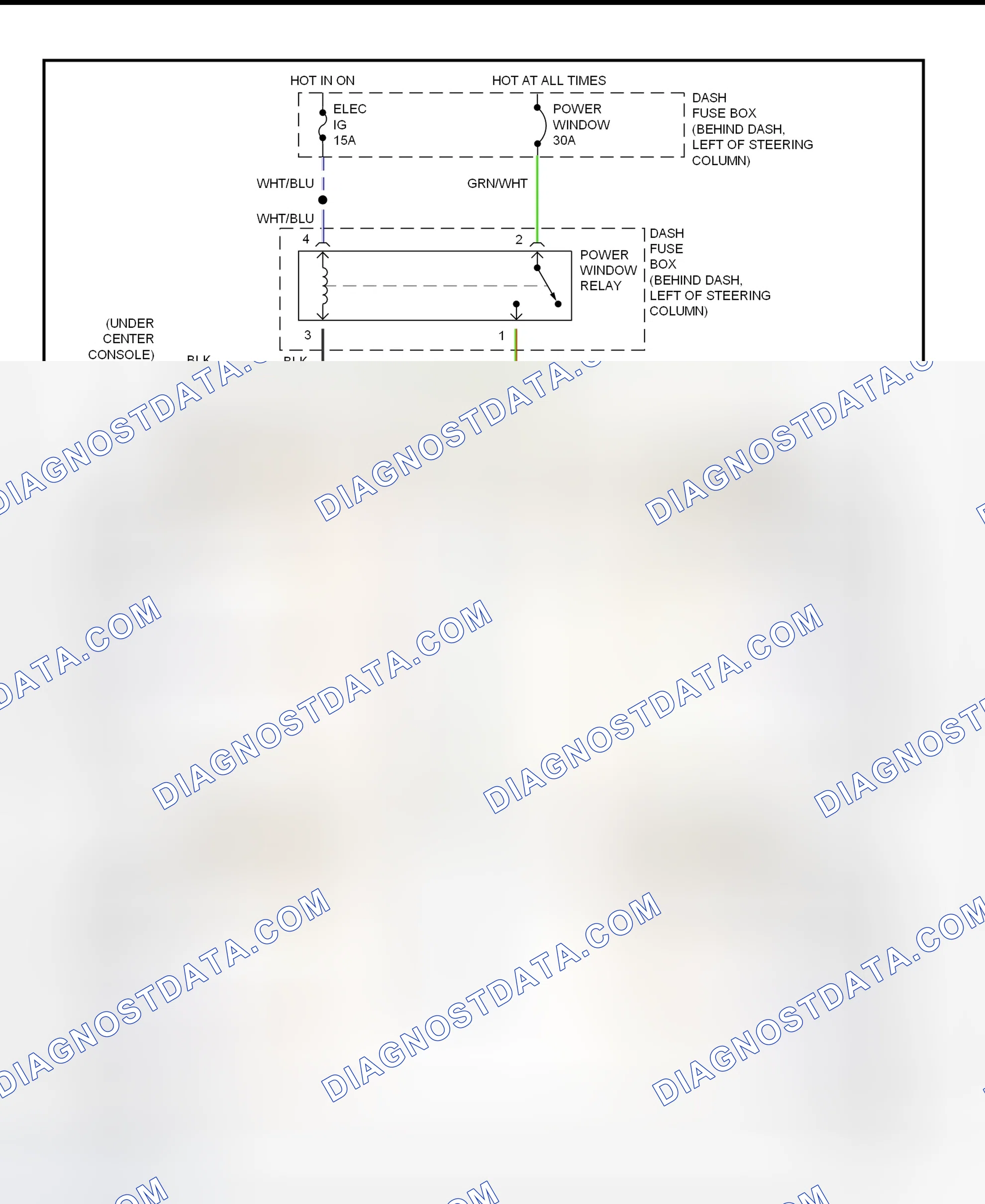 Scheme 4: Power Window System Wiring Diagram (Amigo & Rodeo)