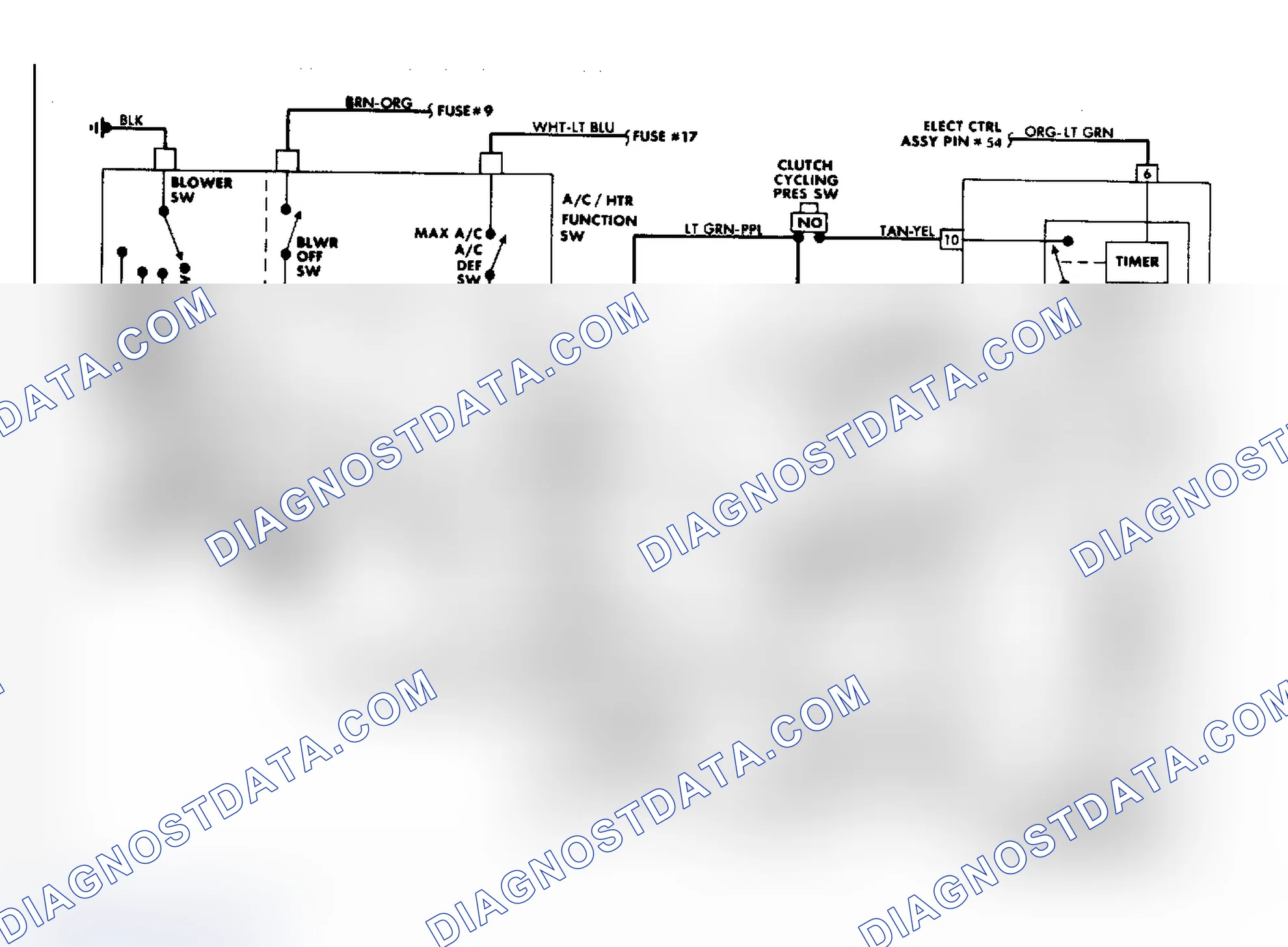 Scheme 21: A/C-Heater Wiring Diagram (2.3L HSC Tempo & Topaz)