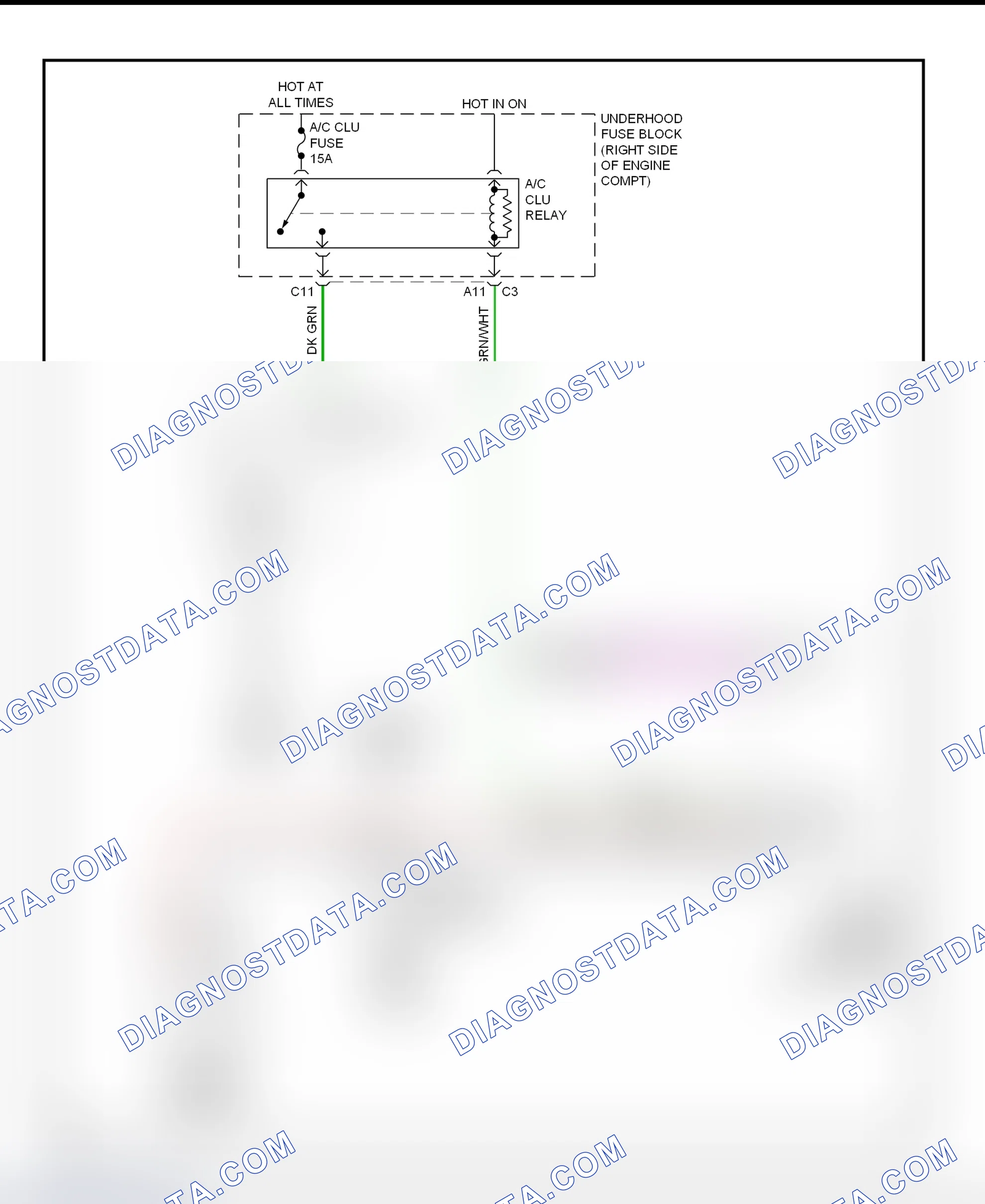 Scheme 5: A/C Compressor Clutch Control Circuit Wiring Diagram (2001 Aurora)