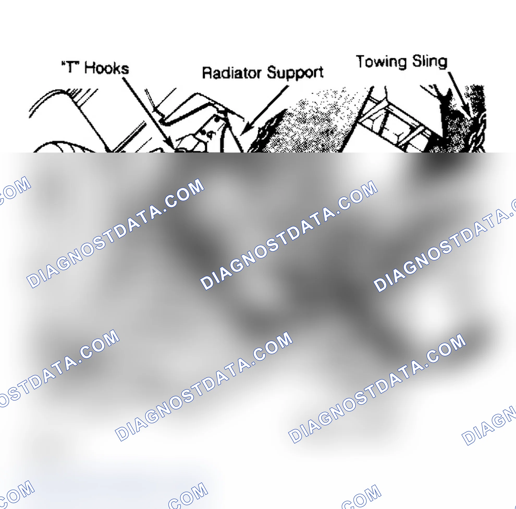 Scheme 6: Front Towing Hookup (Typical). DO NOT attach safety chains to bumper or drive shafts.