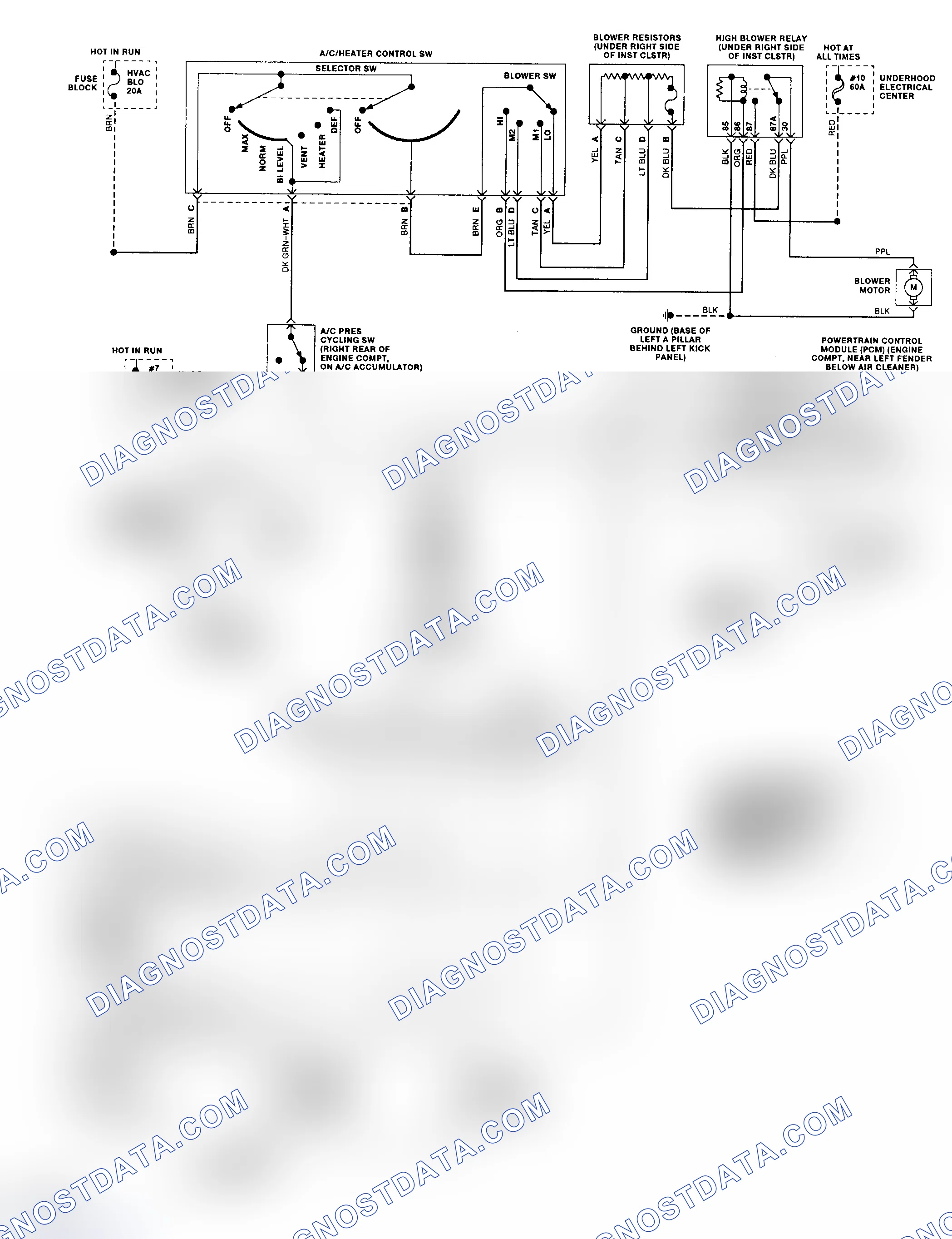 Scheme 289: Code 58 Schematic (4L80-E Gasoline) Transmission Fluid Temperature High