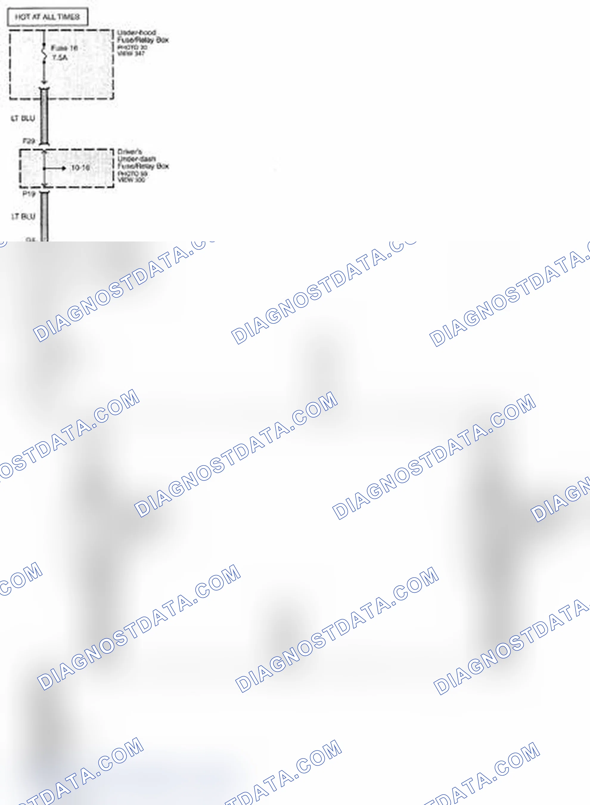 Scheme 350: Interior Lights Circuit Diagram - Vanity Mirror Lights (Page 114-5)