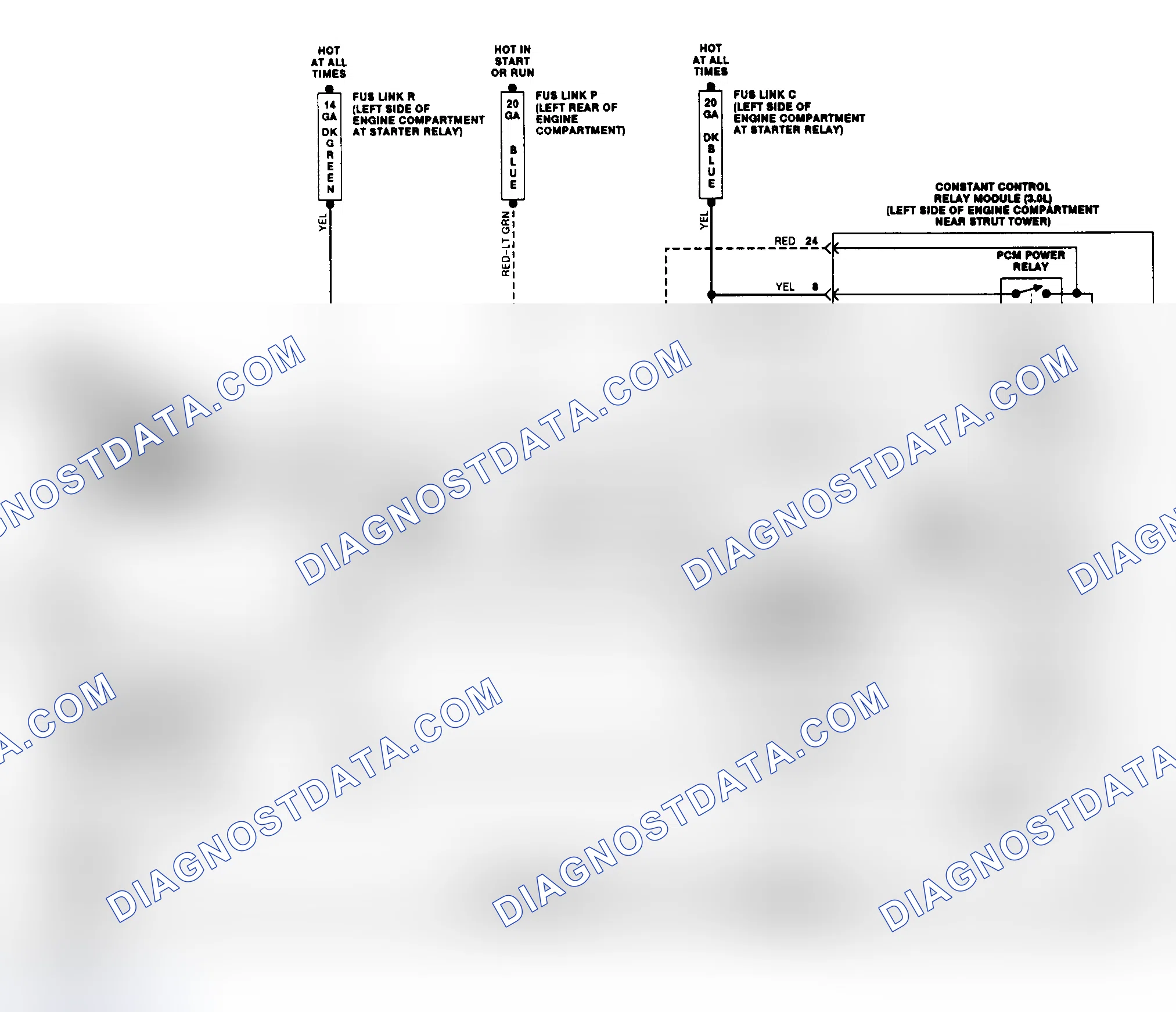 Scheme 14: Electric Cooling Fan Wiring Diagram (Tempo 3.0L & Topaz 3.0L)