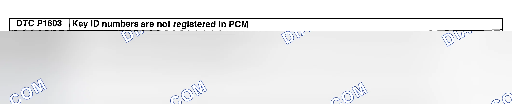 Scheme 186: DTC P1603: KEY ID NUMBERS ARE NOT REGISTERED IN PCM