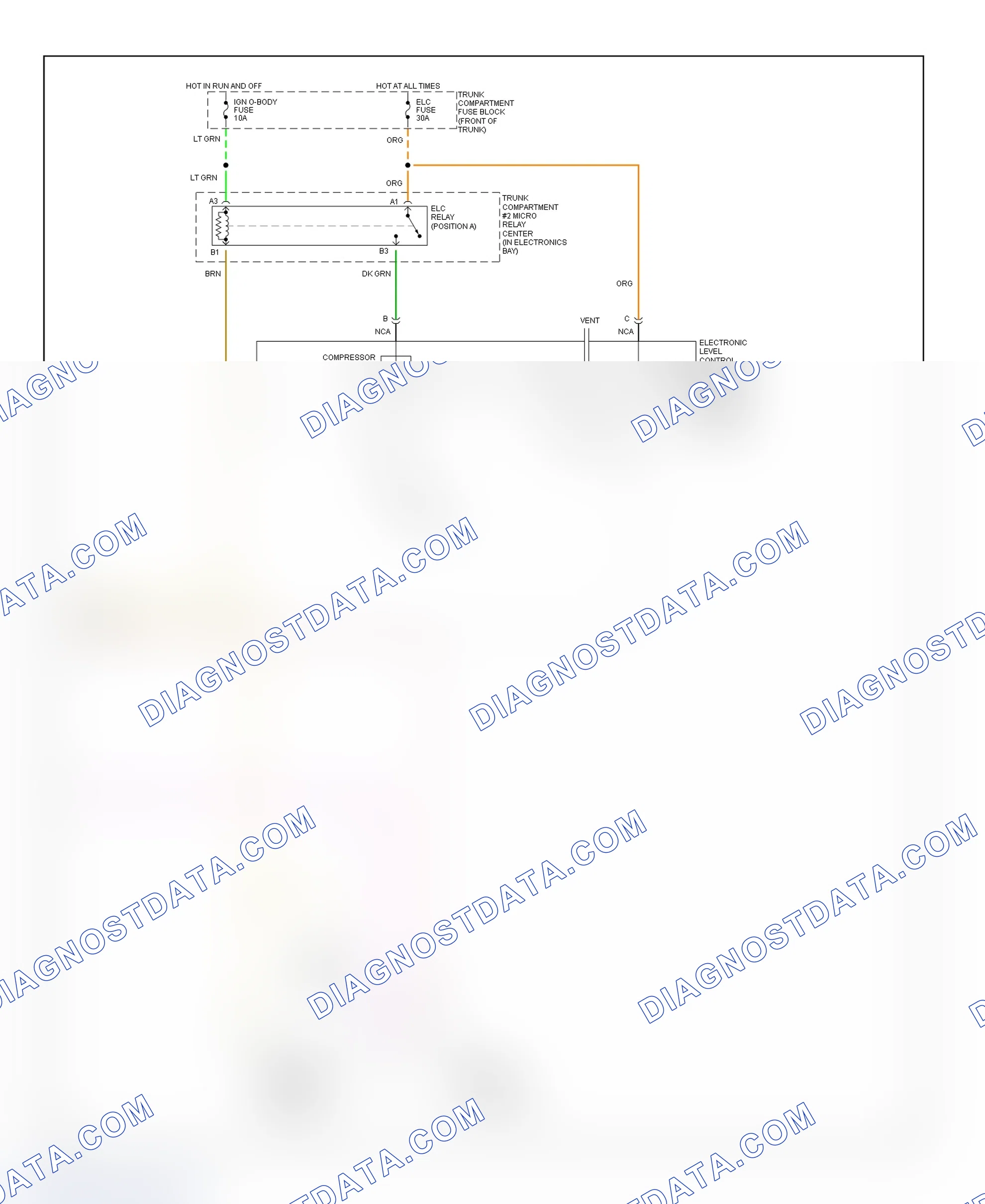 Scheme 21: Electronic Level Control (ELC) System Wiring Diagram (DeVille, Eldorado & Seville SLS - 2 Of 2)