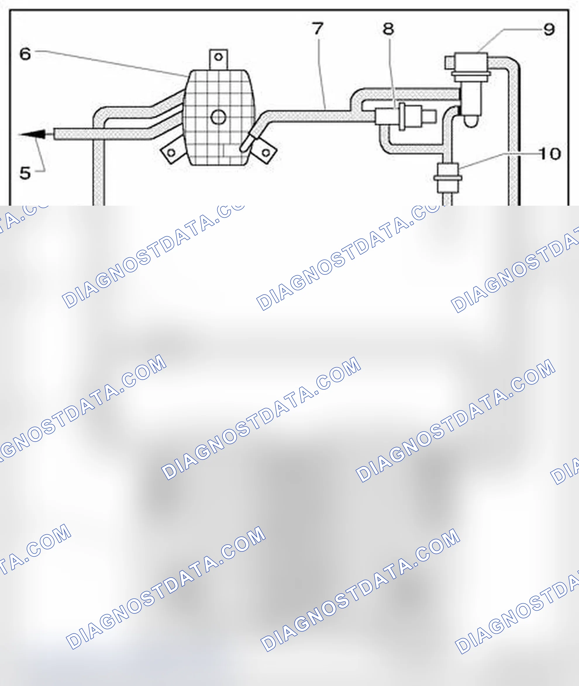 Scheme 92: Evaporative emissions (EVAP) system with leak detection system, vehicles with 12-cyl. engine, hose r