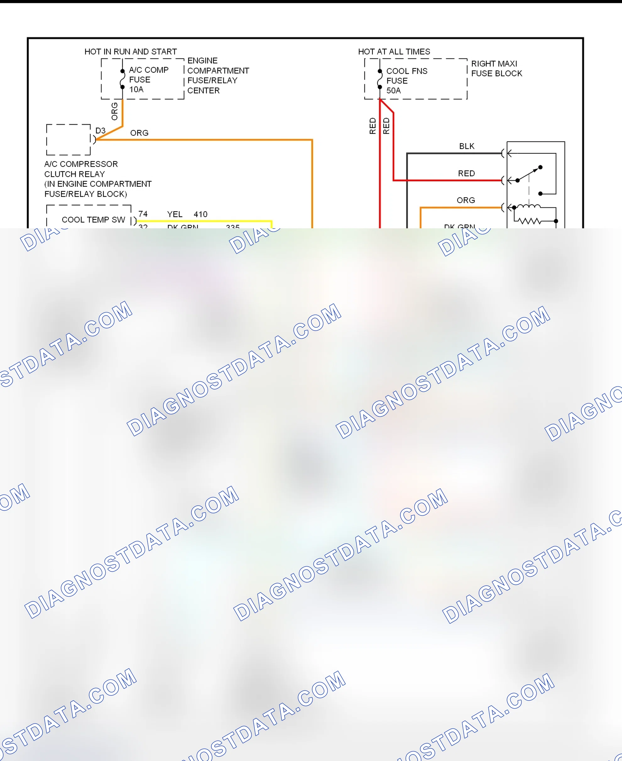 Scheme 32: Cooling Fan System Wiring Diagram (1999 DeVille & Eldorado)