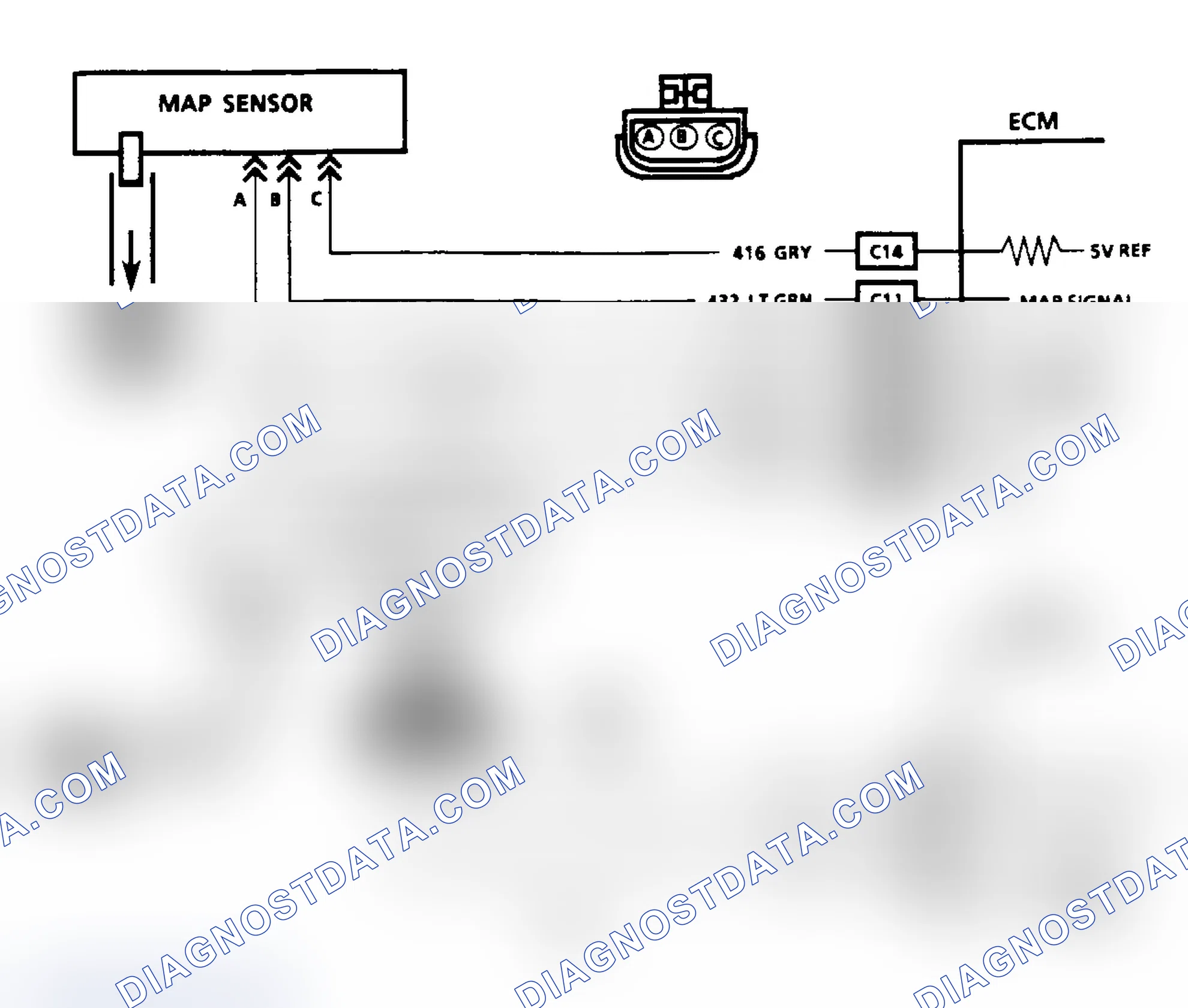 Scheme 66: Code 33: MAP Sensor Signal Voltage High Circuit Diagram