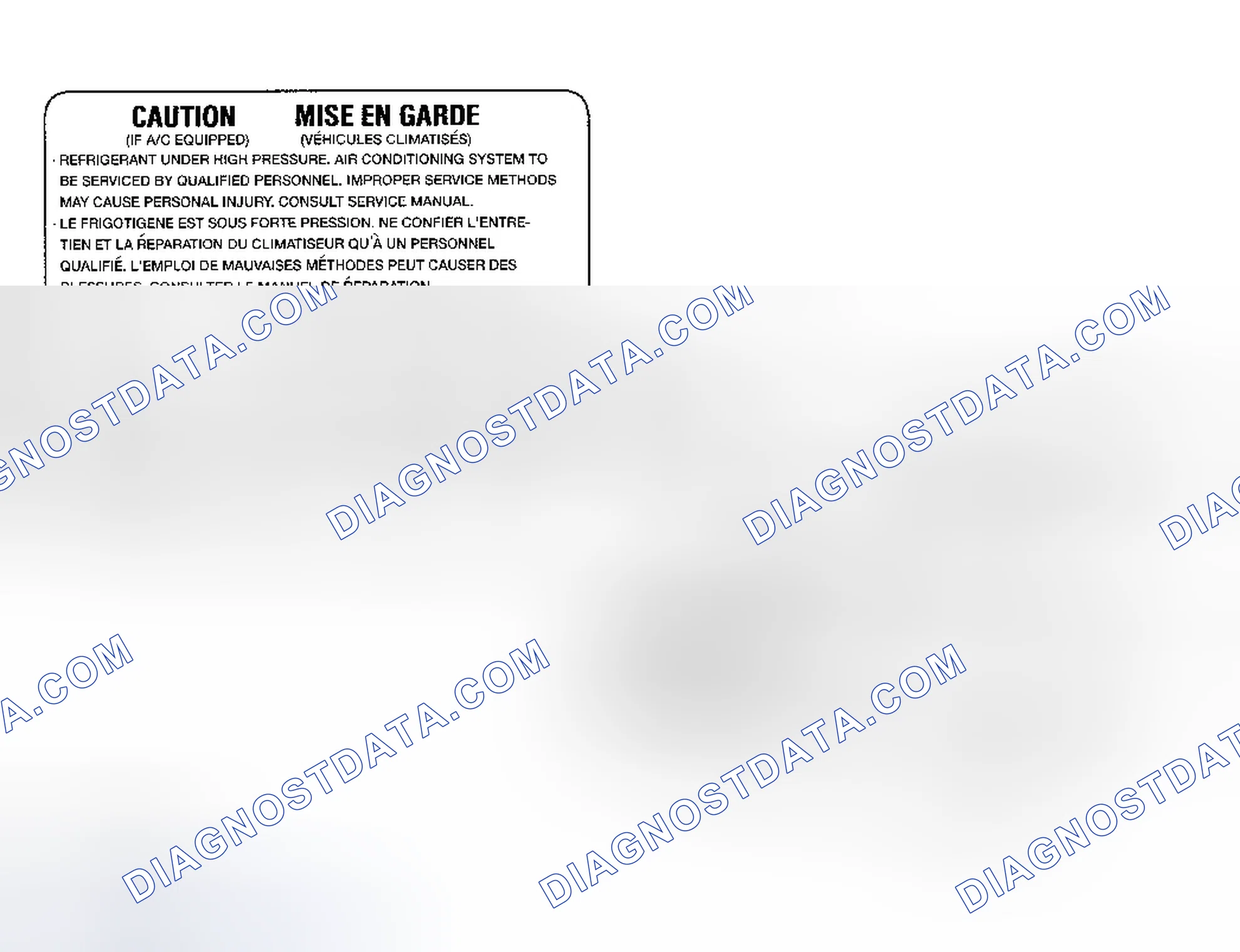 Scheme 22: Underhood A/C Specification Labels