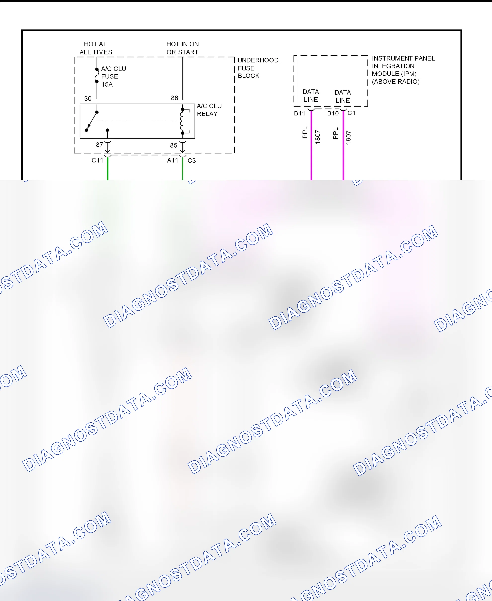 Scheme 52: A/C Compressor Clutch Control Circuit Wiring Diagram (2000 DeVille)