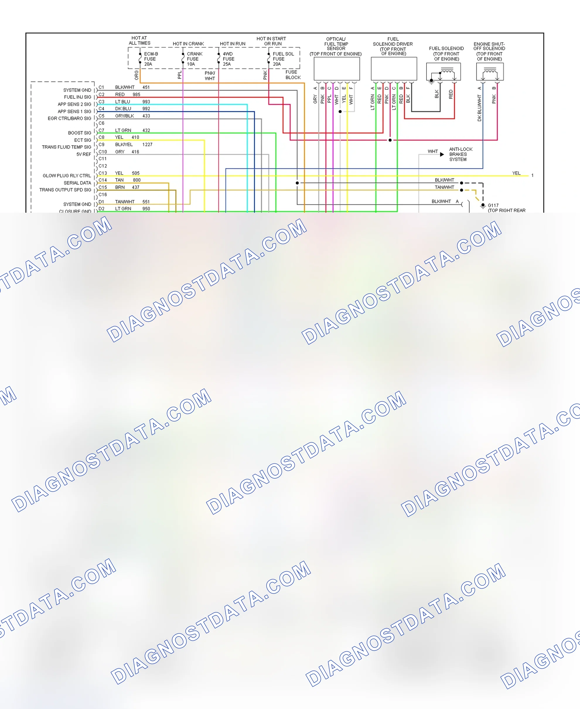 Scheme 229: Wiring Diagram ("C" & "K" Series Pickup, & Sierra - Diesel VIN F & P With M/T - 1 Of 2)