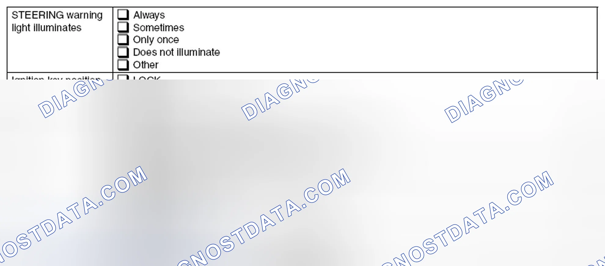 Scheme 69: STATE OF STEERING WARNING LIGHT