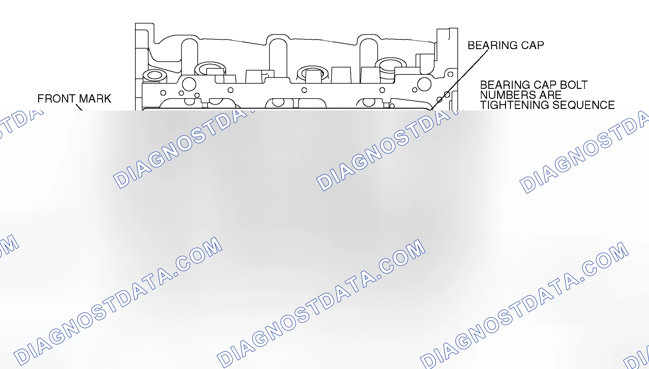 Scheme 400: >> D << BEARING CAP/BEARING BOLT INSTALLATION