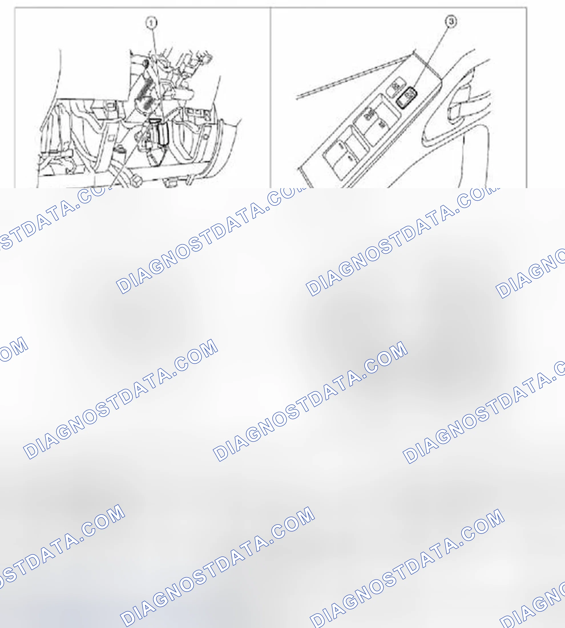 Scheme 6: Door Lock Function: Component Parts Location - King Cab [Door Lock and Unlock Switch]