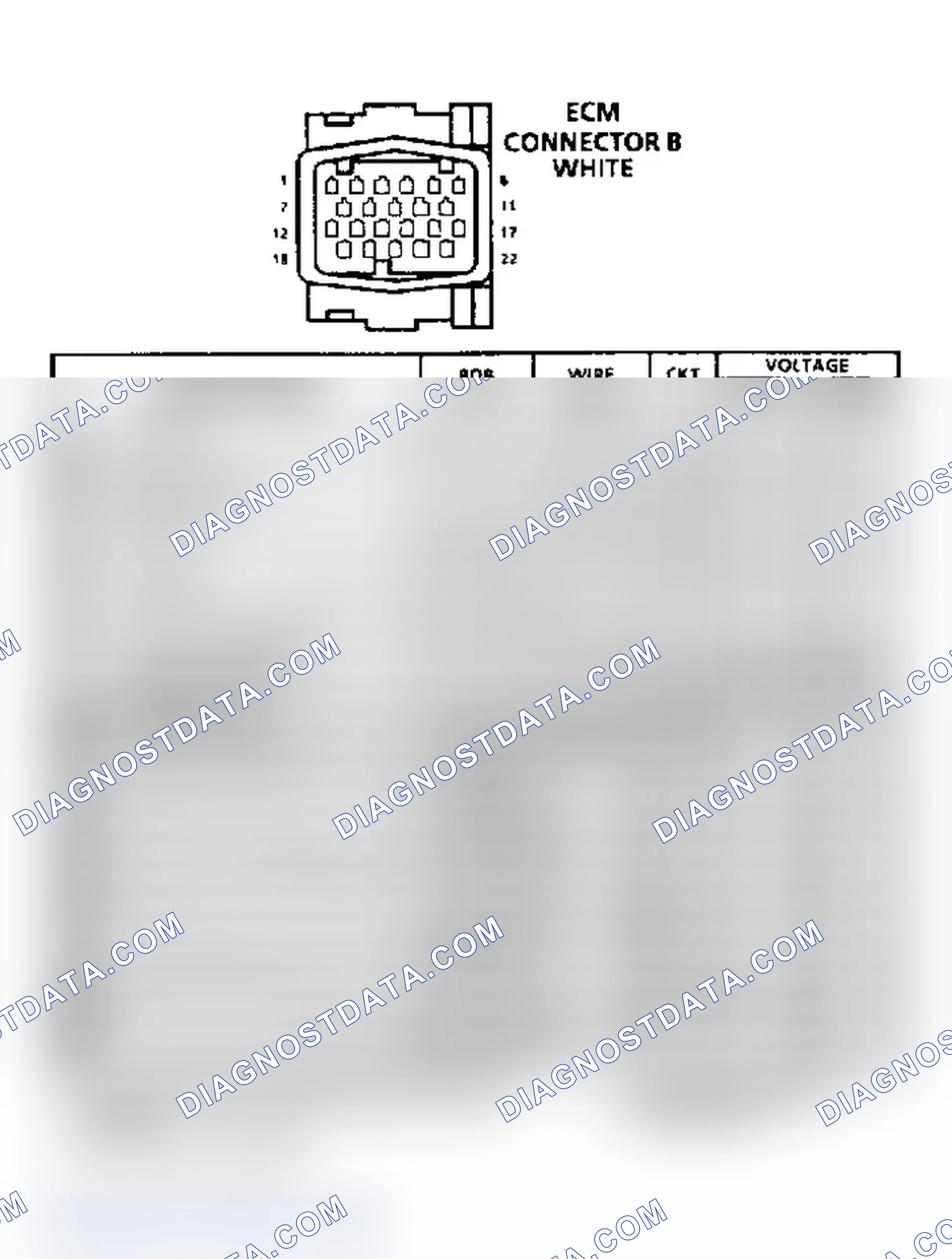 Scheme 10: ECM Connector B, White - Cutlass Supreme, Grand Prix & Lumina 3.4L VIN X