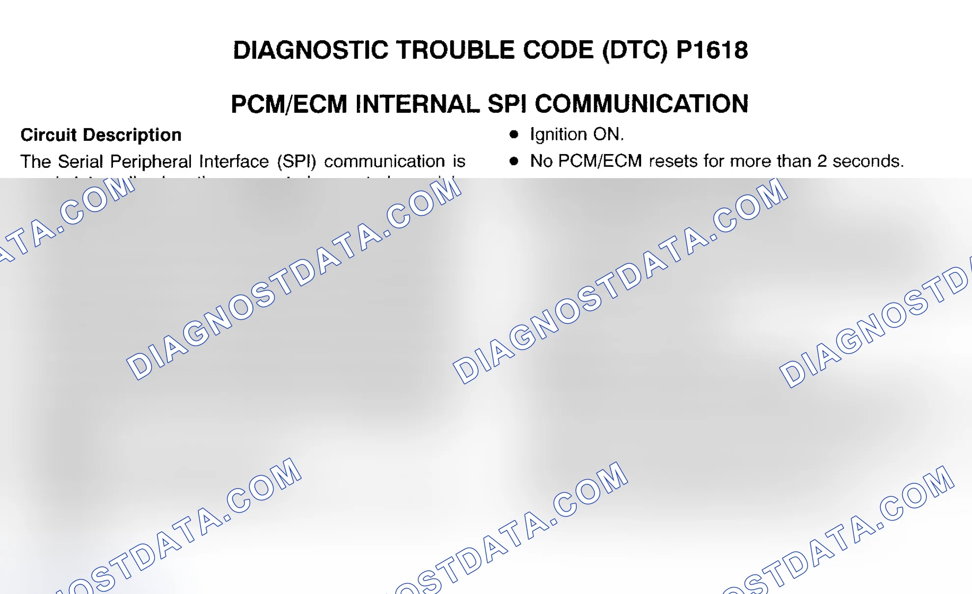 Scheme 264: DTC P1618: PCM/ECM INTERNAL SPI COMMUNICATION