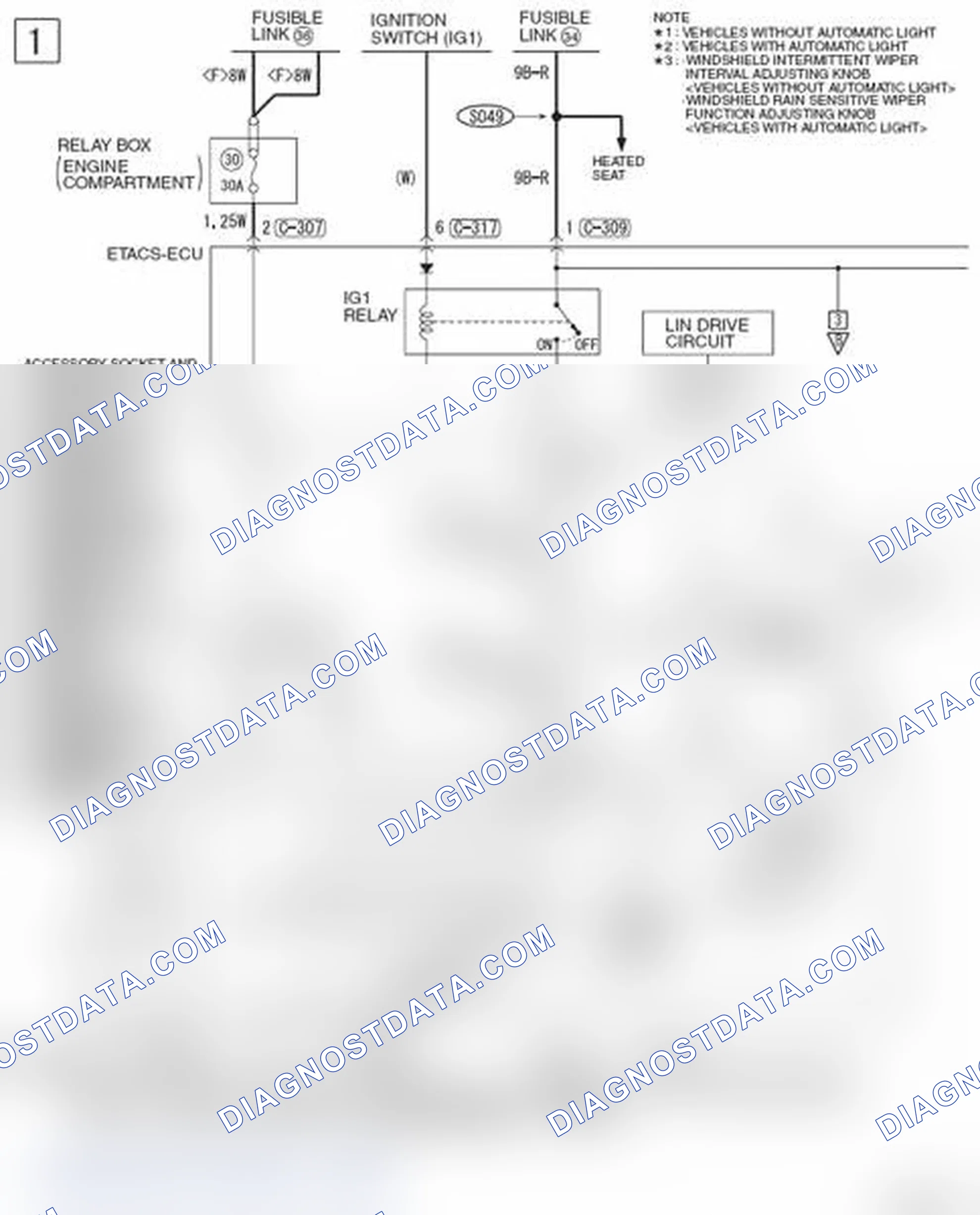 Scheme 325: WINDSHIELD WIPER AND WASHER