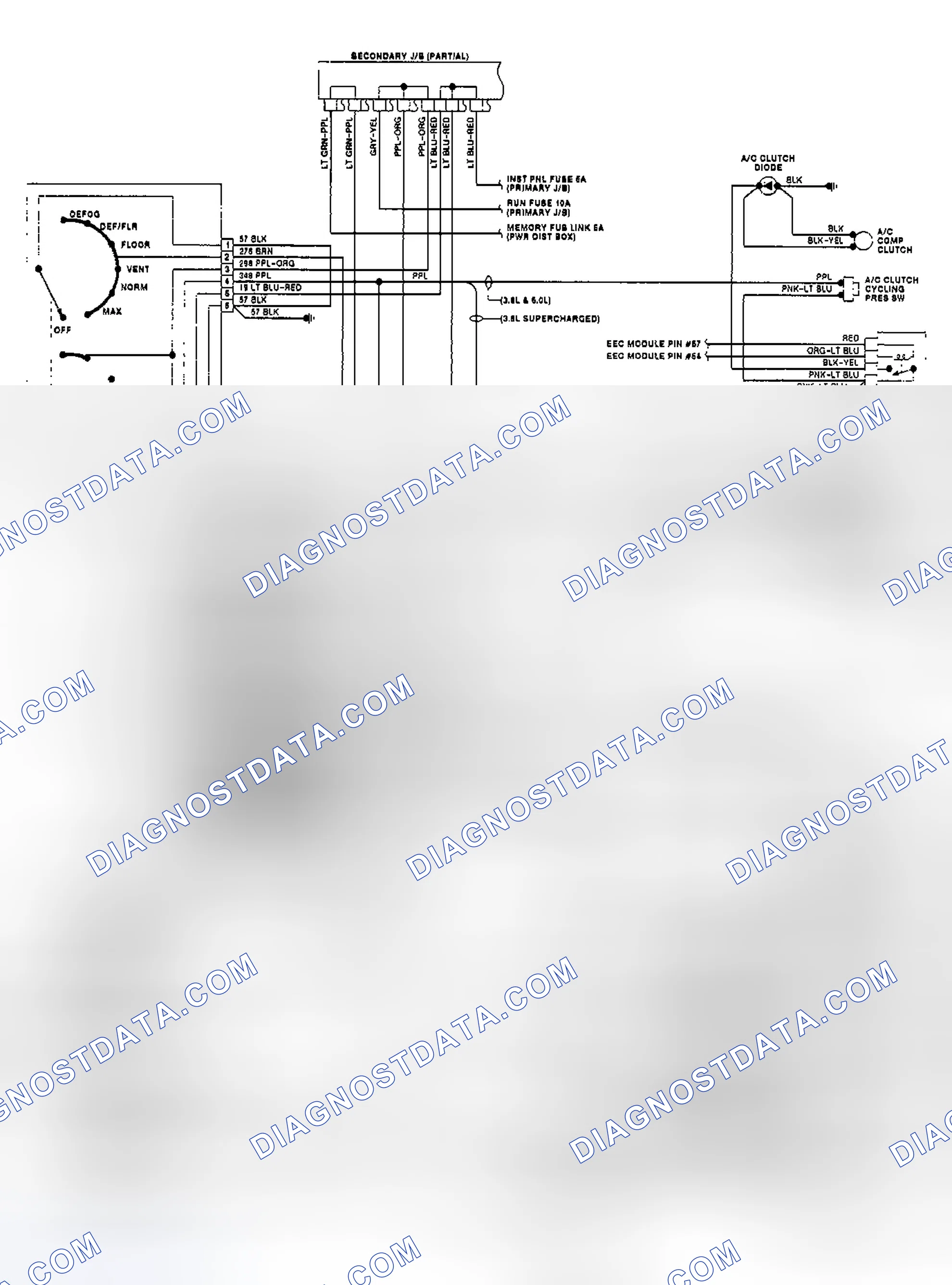 Scheme 1: 1991 Auto A/C-Heater Schematic (Cougar & Thunderbird)
