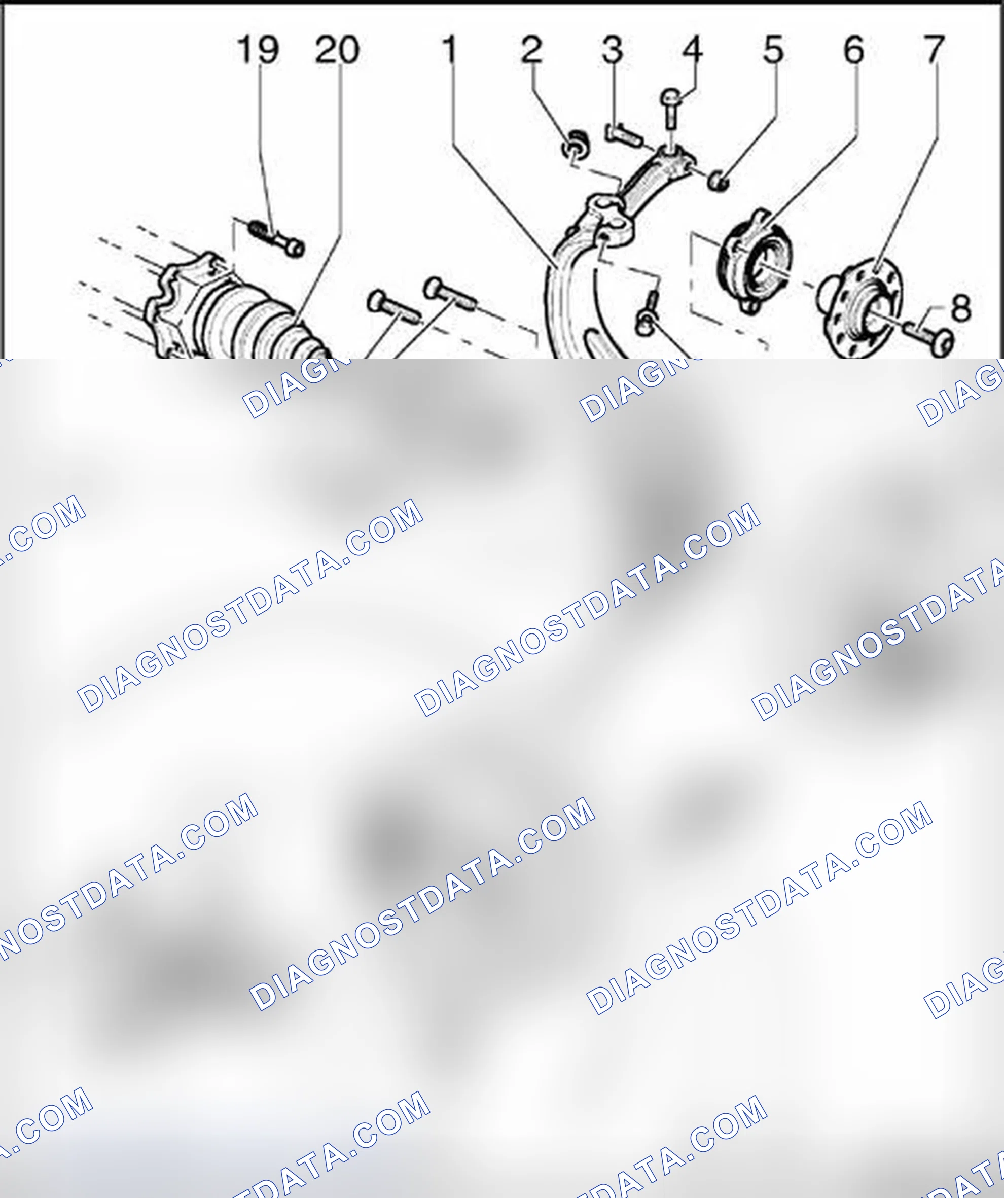 Scheme 124: Wheel bearing housing, wheel bearing unit, assembly overview
