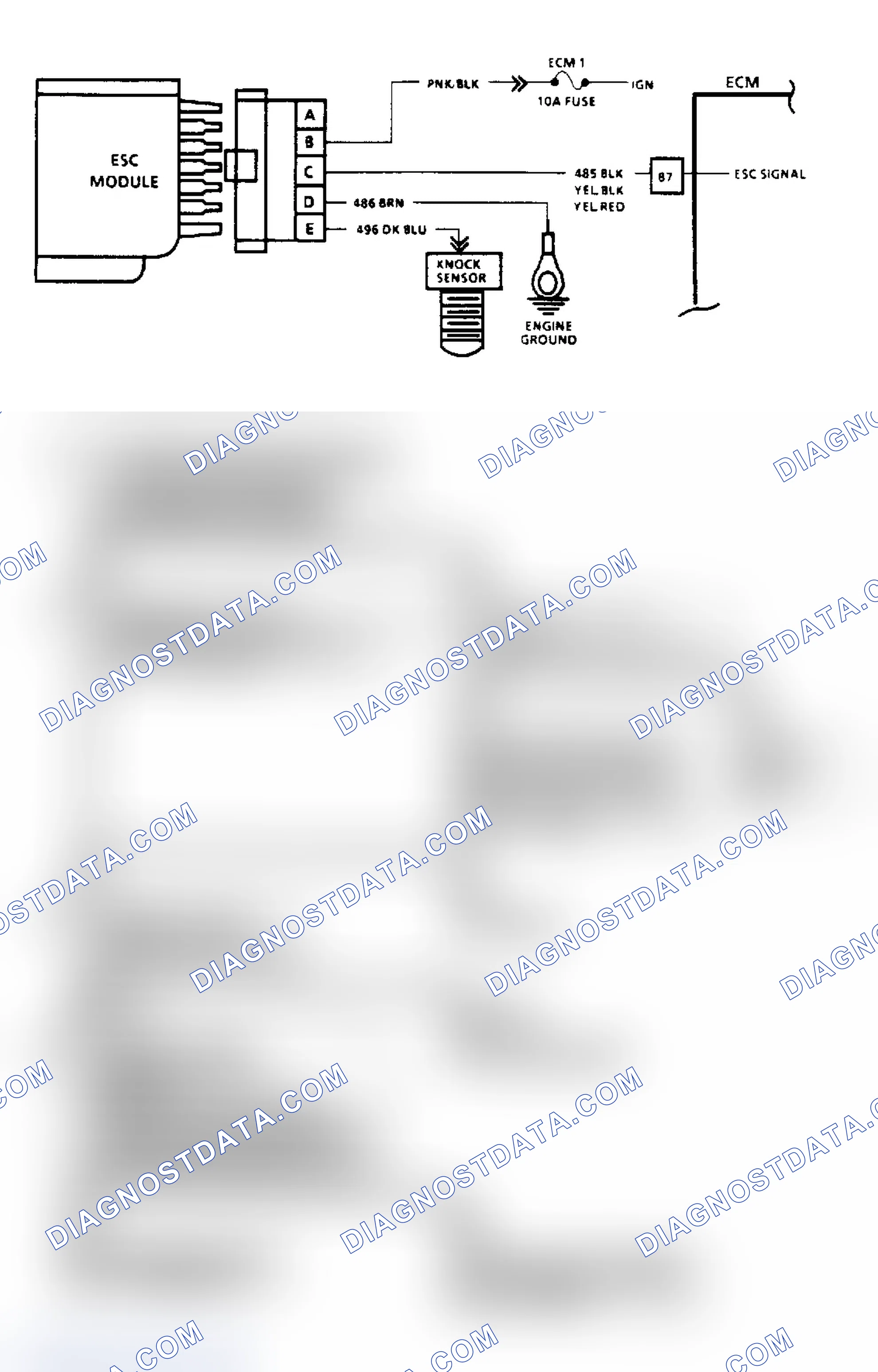 Scheme 114: Electronic Spark Control Check (Except 2.5L & 7.4L Engines) - Flow Chart & Schematic