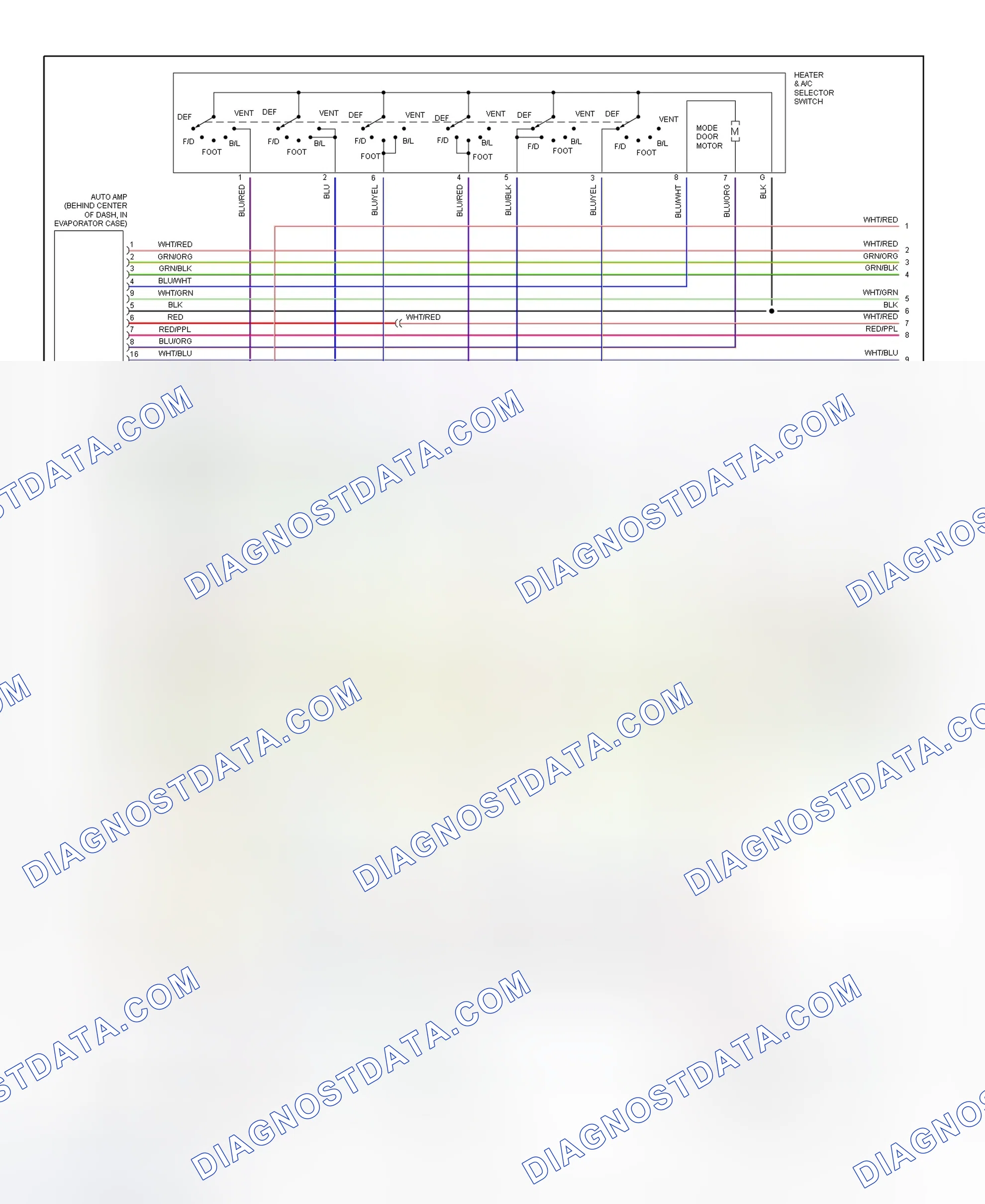 Scheme 43: Automatic A/C-Heater System Wiring Diagram (1 Of 2)