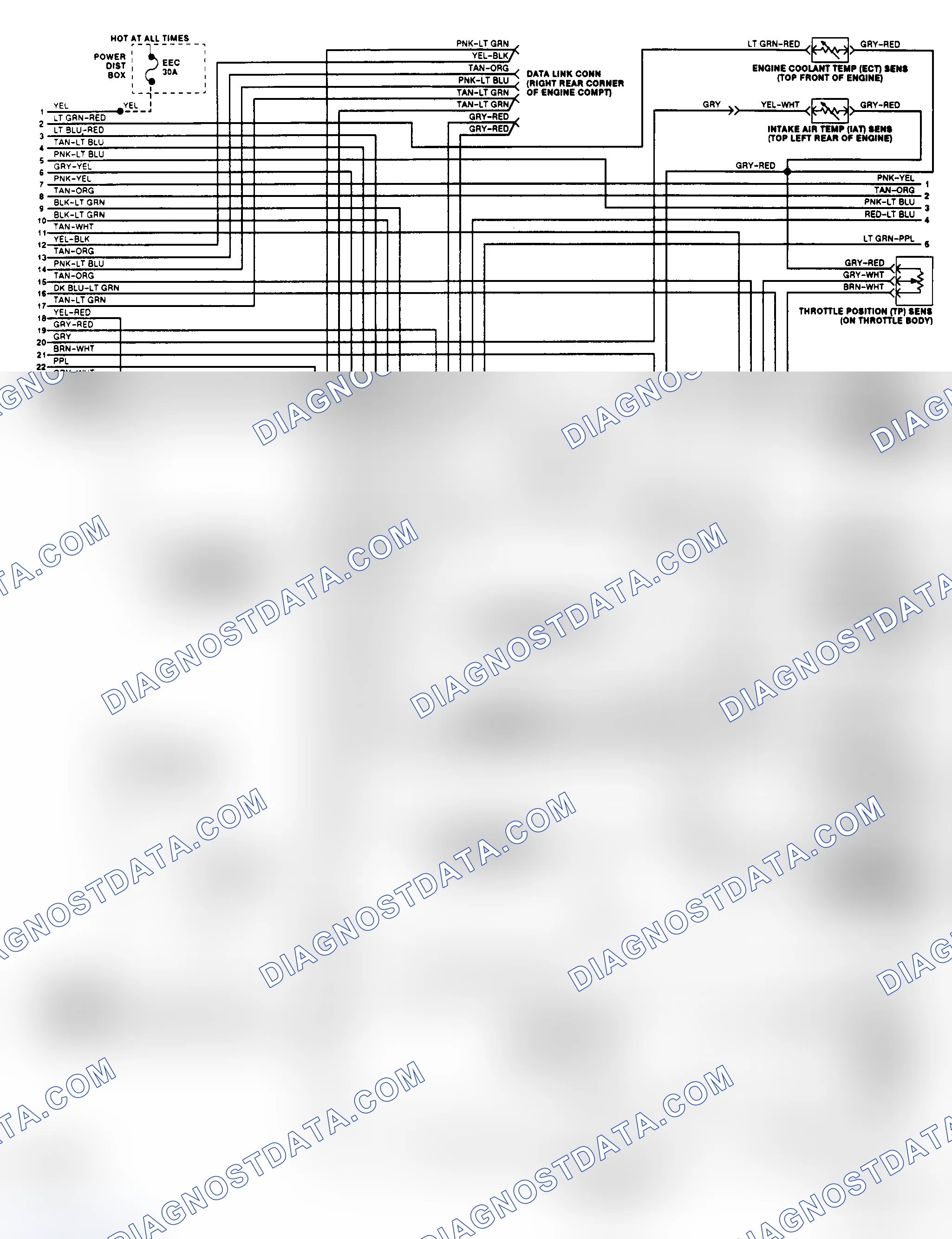 Scheme 134: EEC-IV Wiring Diagram (Thunderbird 3.8L SC - 2 of 3)