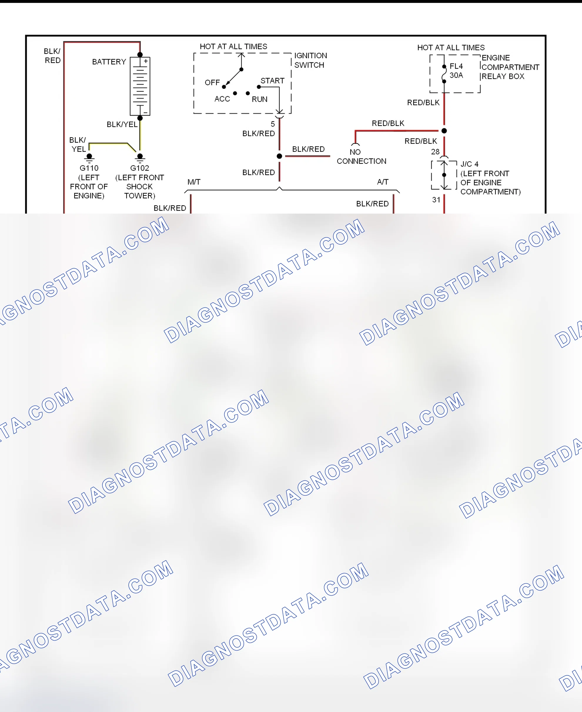 Fig. 12: Starter System Wiring Diagram (2.0L Non-Turbo Without Anti-Theft)