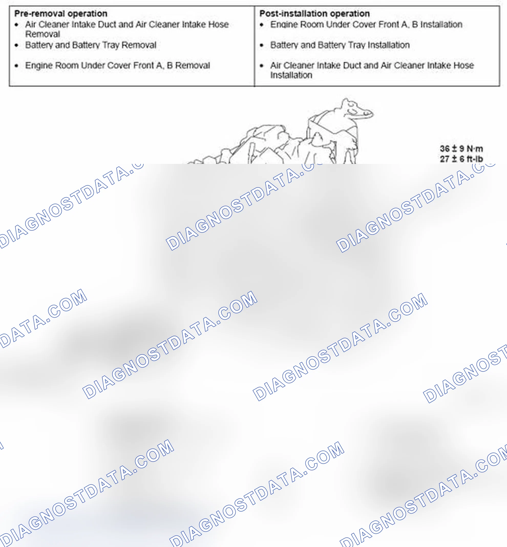 Scheme 3: REMOVAL AND INSTALLATION < 2.0L ENGINE NON-TURBO, 2.4L ENGINE >
