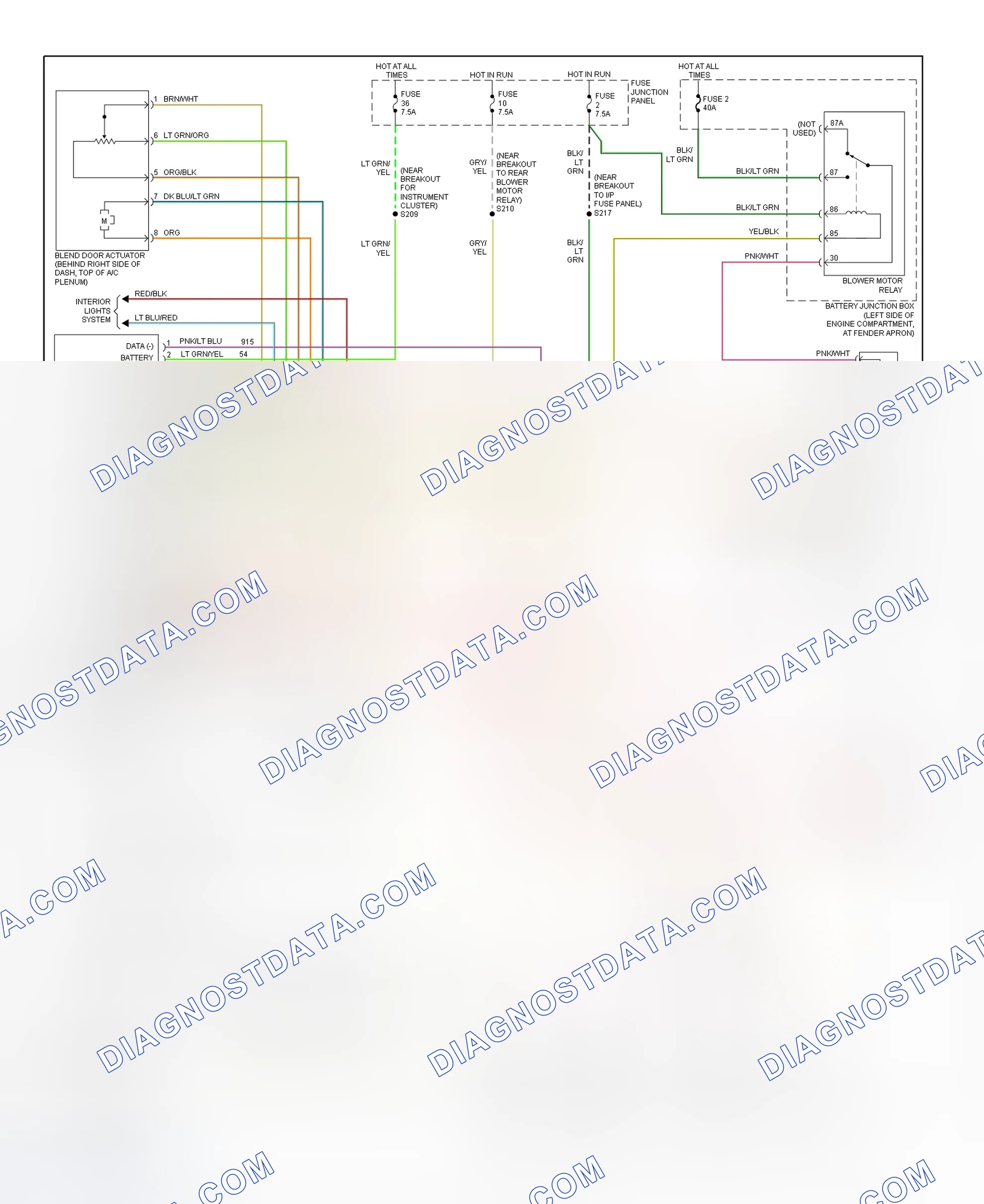 Scheme 2: Automatic A/C-Heater System Wiring Diagram (Explorer & Mountaineer - 1 Of 2)
