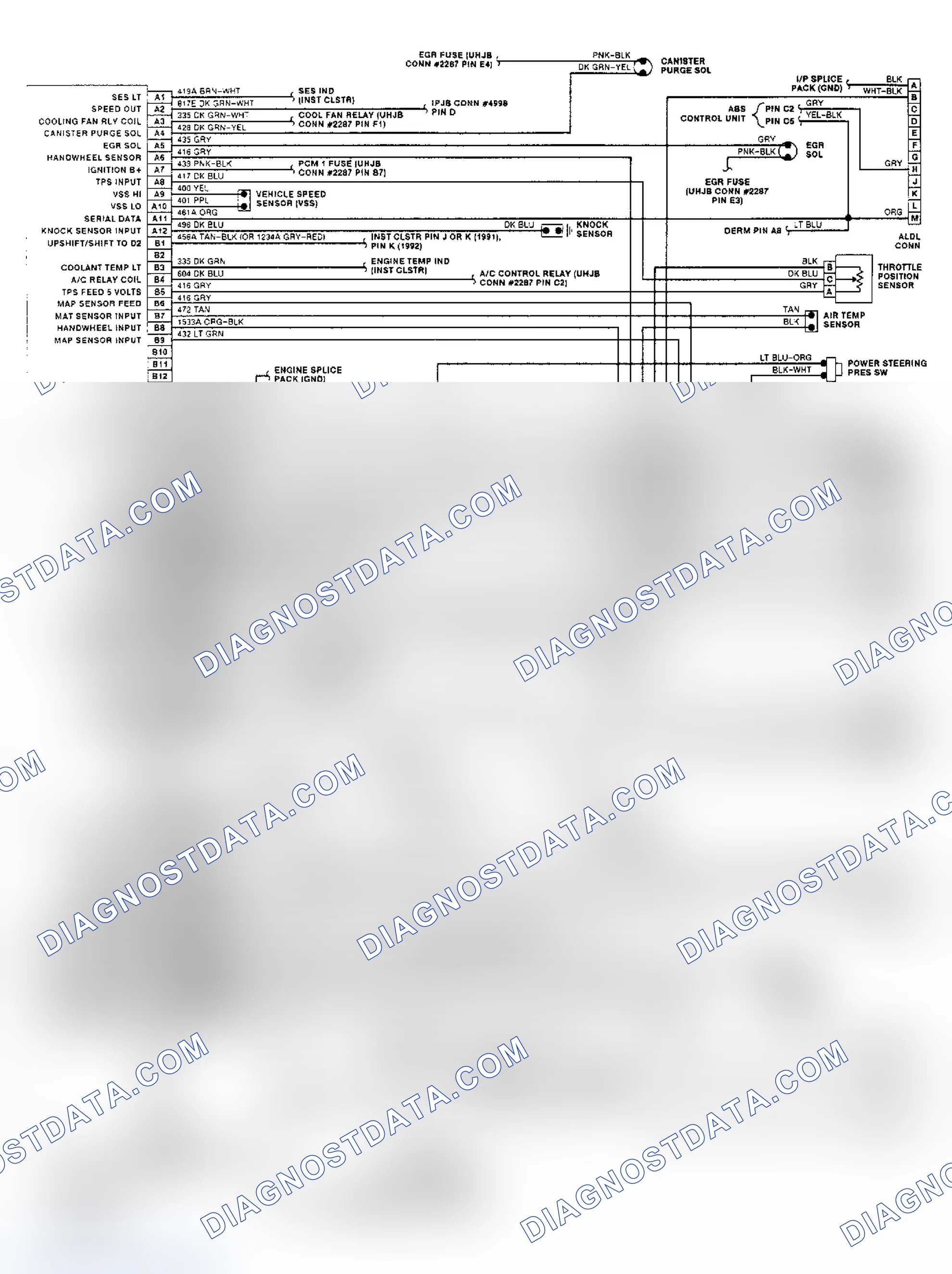 Scheme 3: 1.9L (VIN 9) PCM Wiring Diagram (1991-92 Saturn - 1 Of 2)