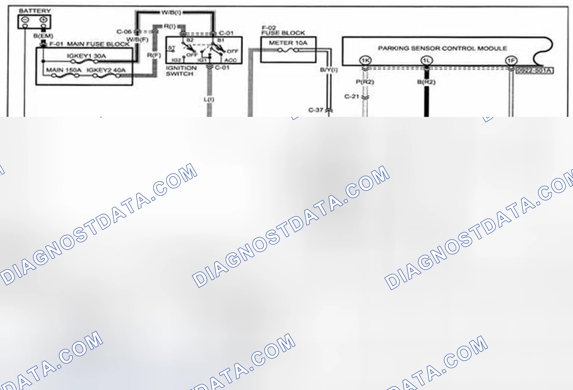 Scheme 360: Parking Sensor System Wiring Diagram - 0922-5a (1 Of 2)