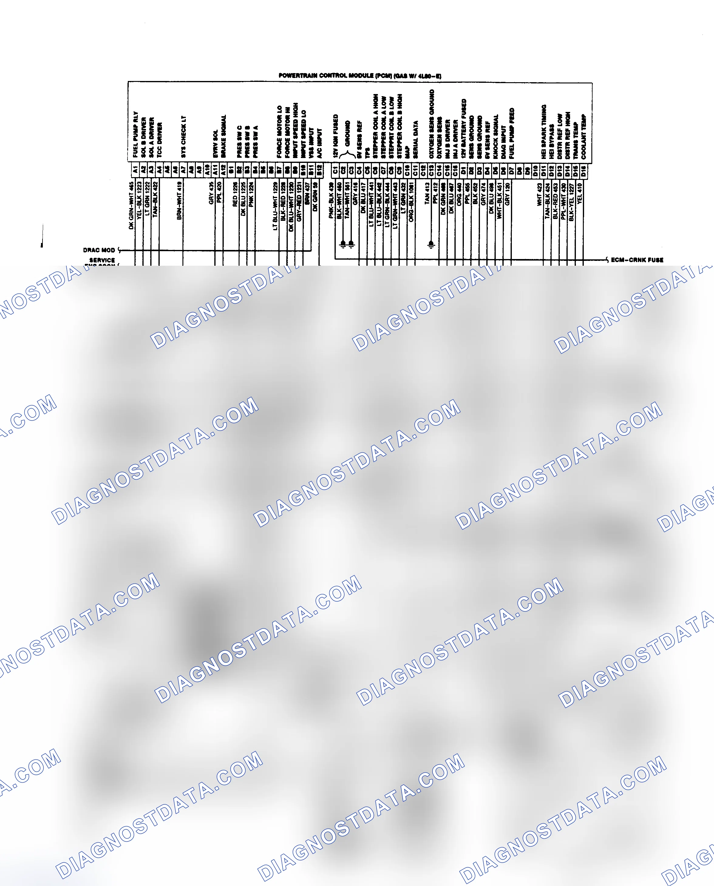 Scheme 16: Wiring Diagram ("P" Series Motorhome 5.7/7.4L w/ 4L80-E Trans.)