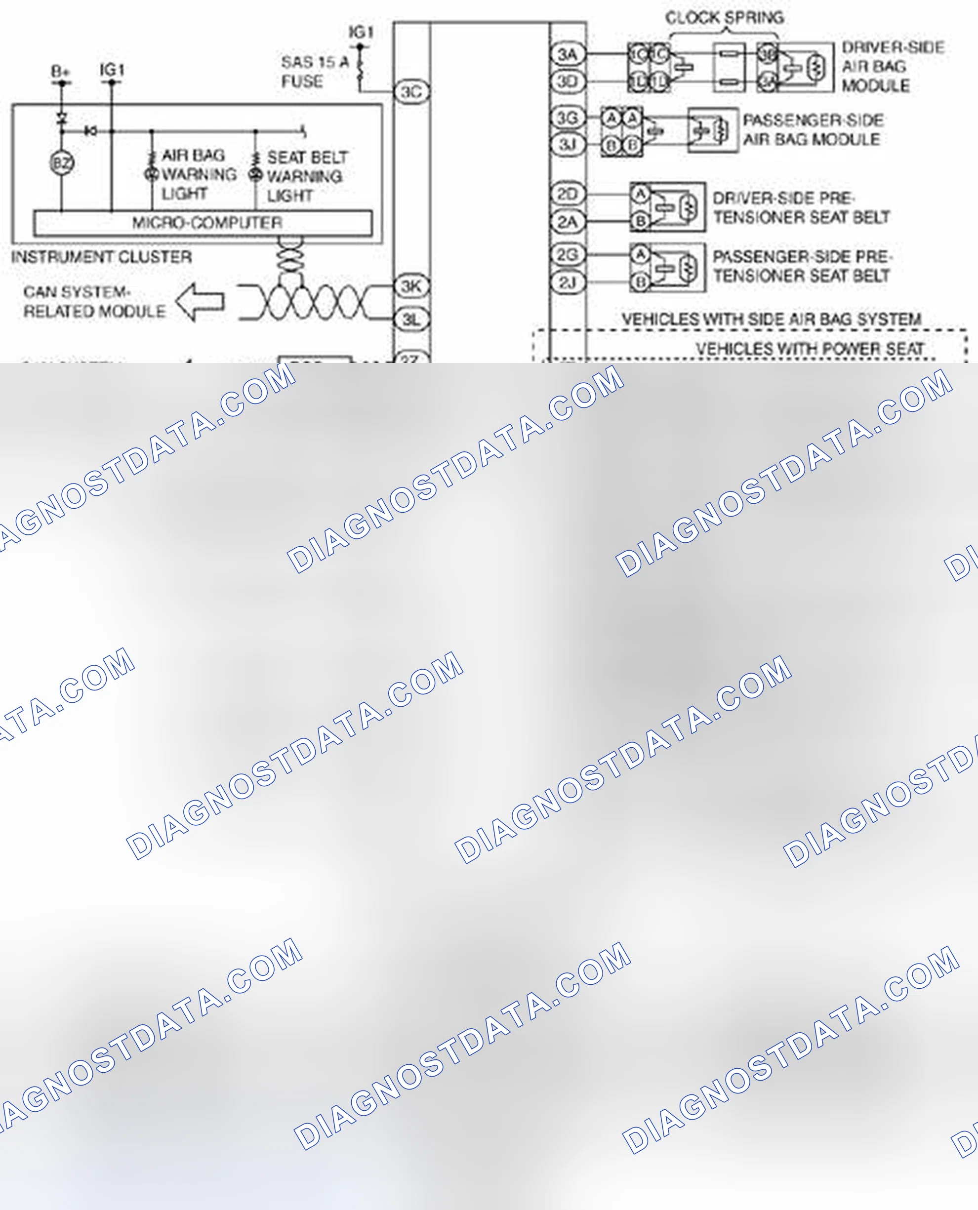 Scheme 240: Air Bag System Wiring Diagram [Standard Deployment Control System] - Vehicles Without DSC