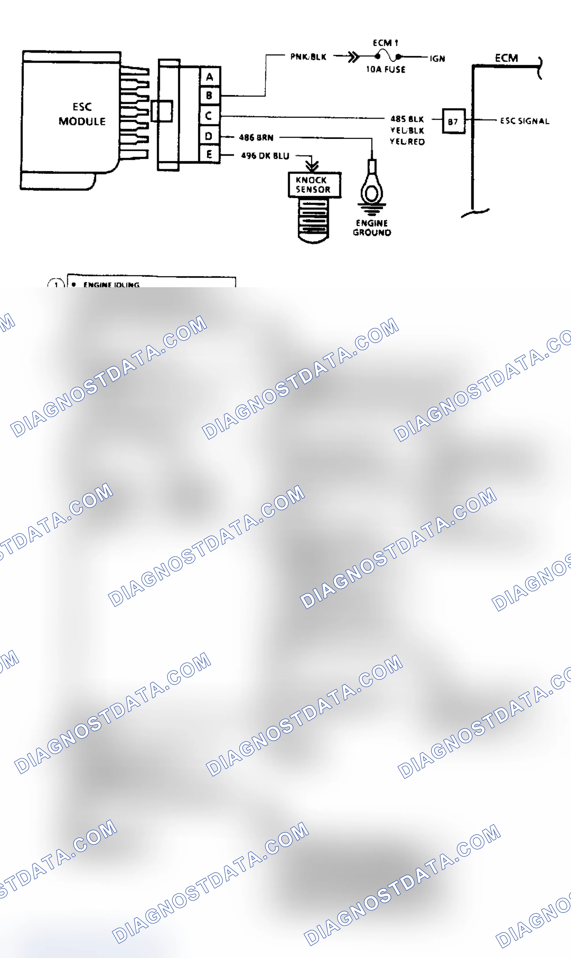 Scheme 73: Code 43, Electronic Spark Control (2.8L, 4.3L, 5.0L & 5.7L Engines) Flow Chart & Schematic