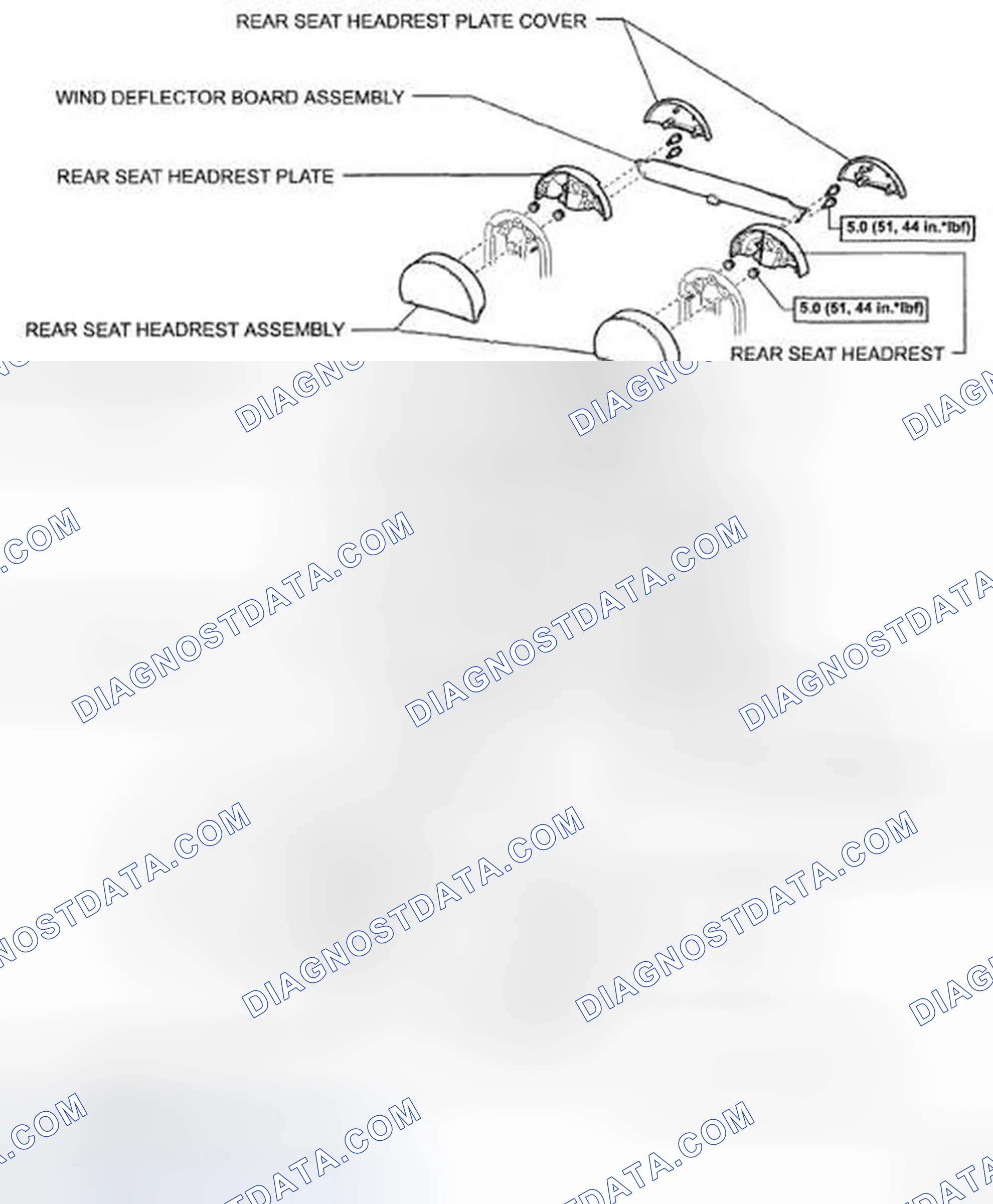 Fig. 69: Identifying Rear Seat Assembly Components With Torque Specifications