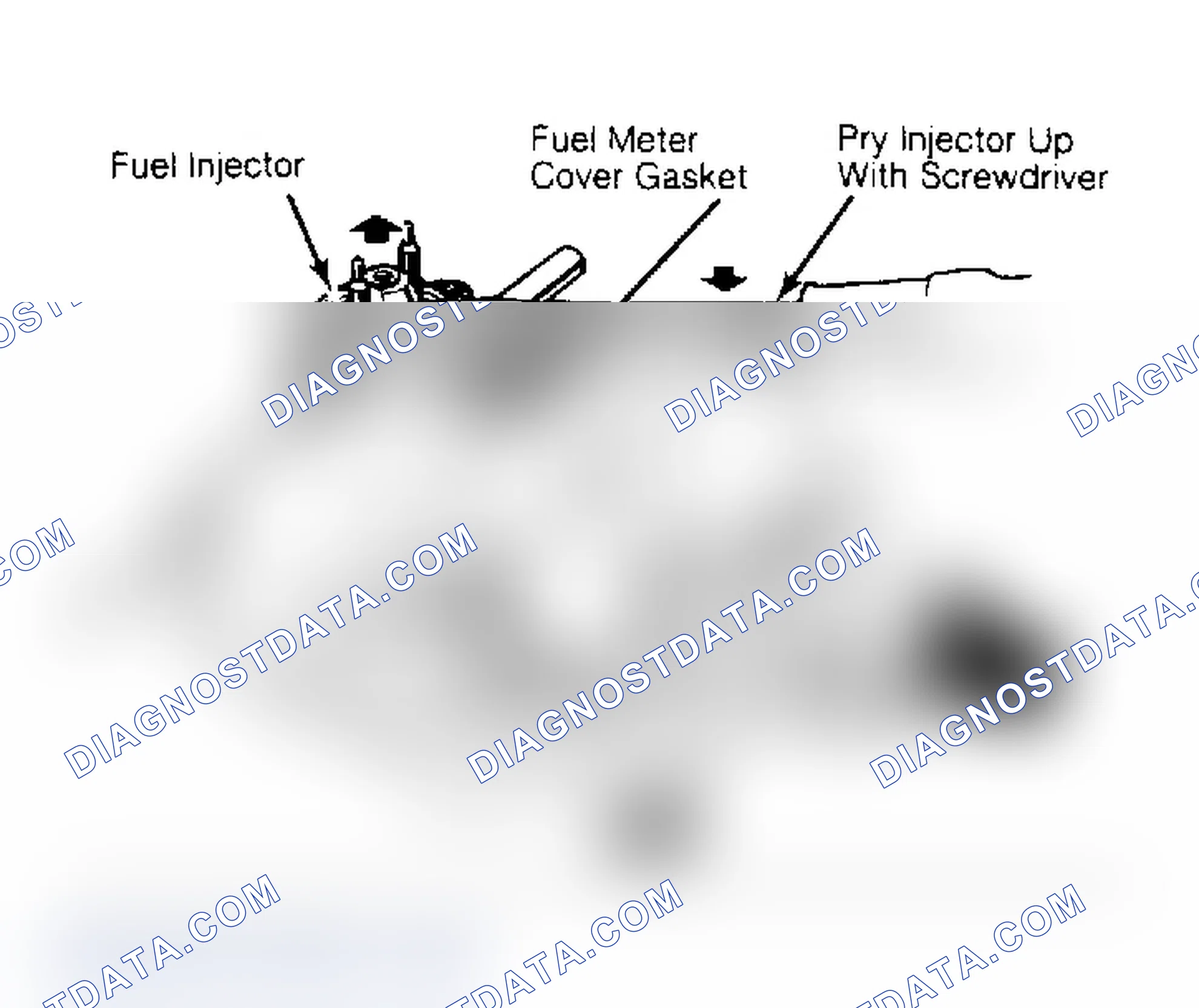Scheme 41: Fuel Injector Assembly Removal Keep fuel meter cover gasket in place until injector is removed to prevent damage to casting.