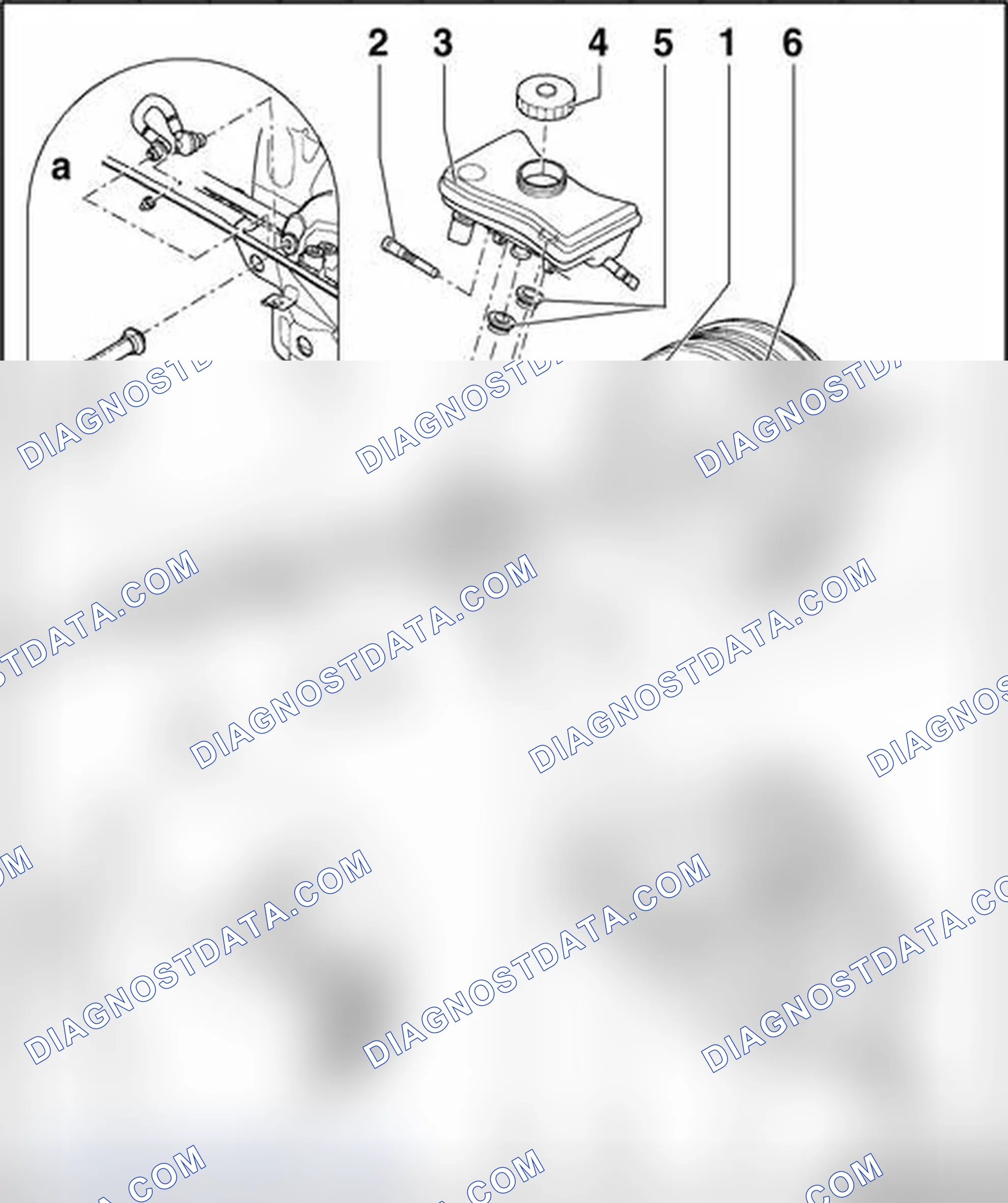 Scheme 148: Tandem brake booster/brake master cylinder, assembly overview