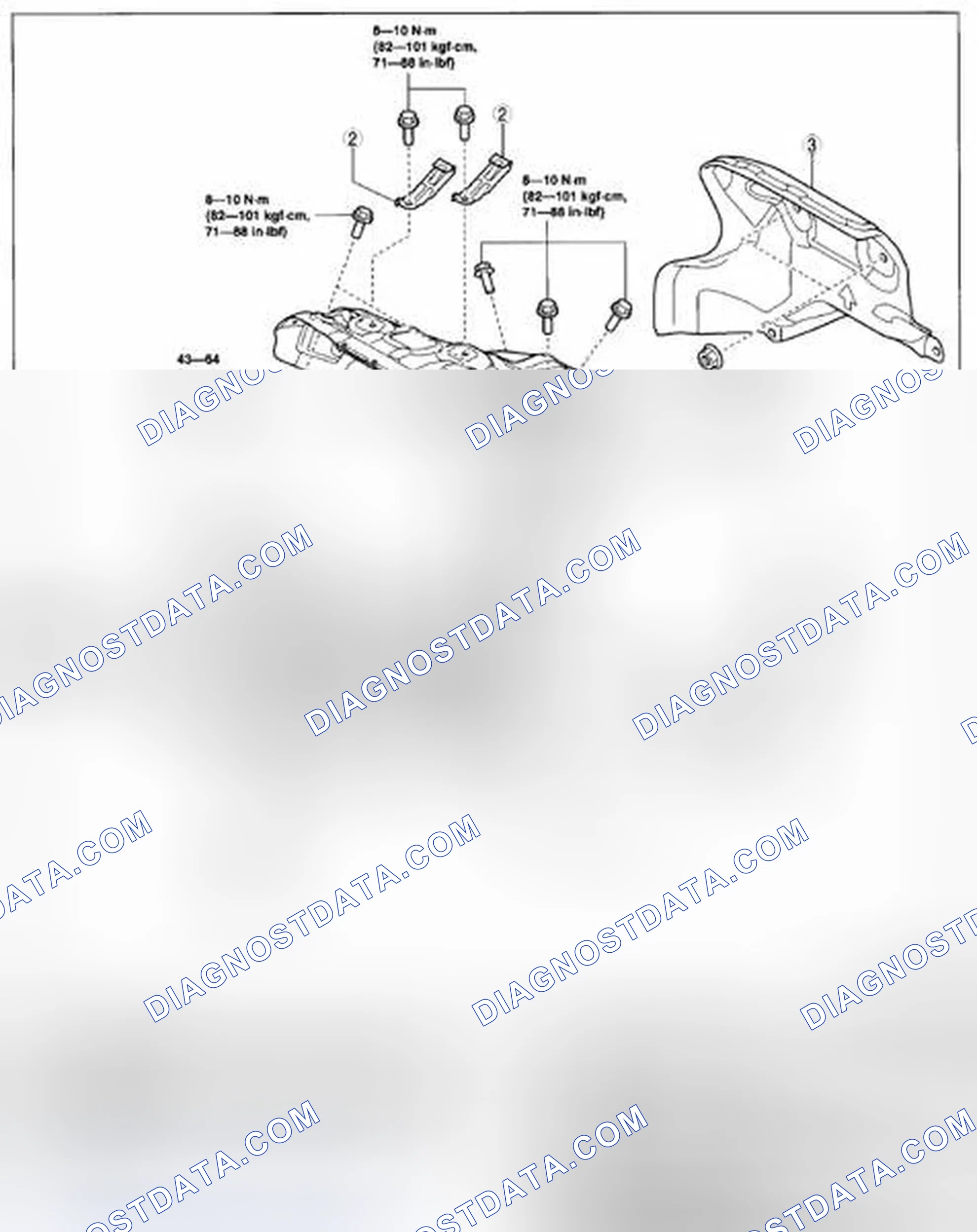 Fig. 1: Exploded View Of Exhaust System With Torque Specifications