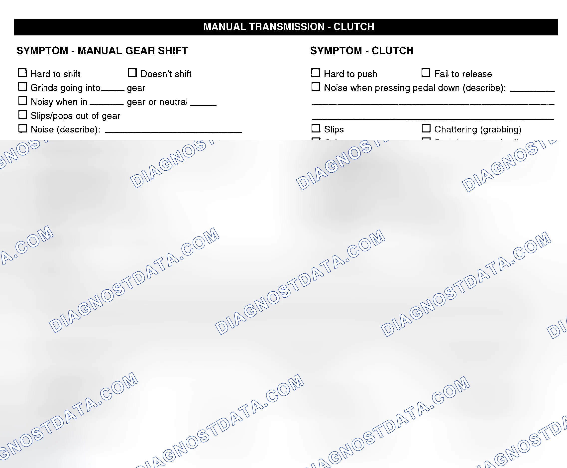 Scheme 10: Manual Transmission & Clutch