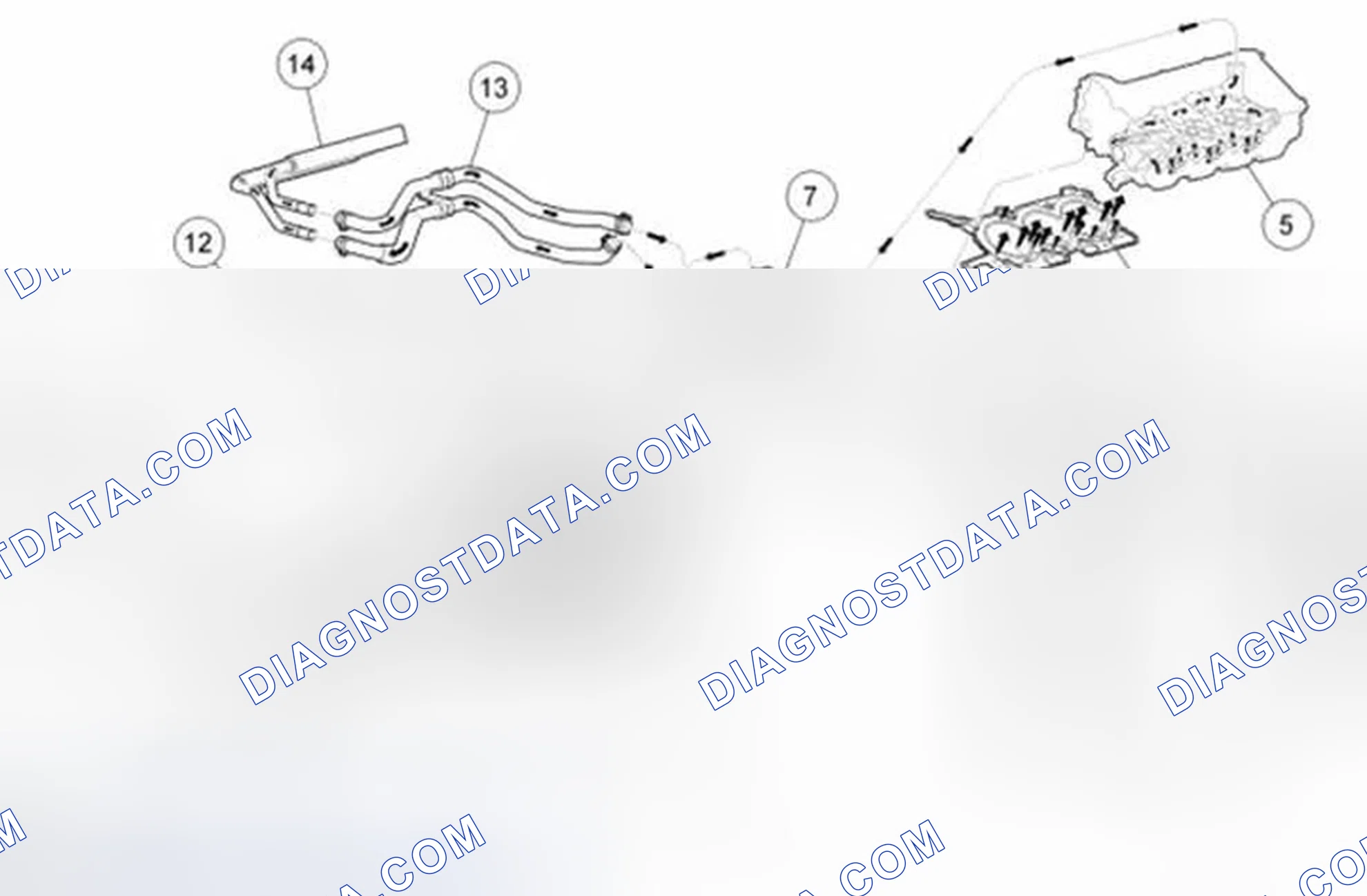 Scheme 72: Coolant Flow Diagram - 3.5L, 3.7L