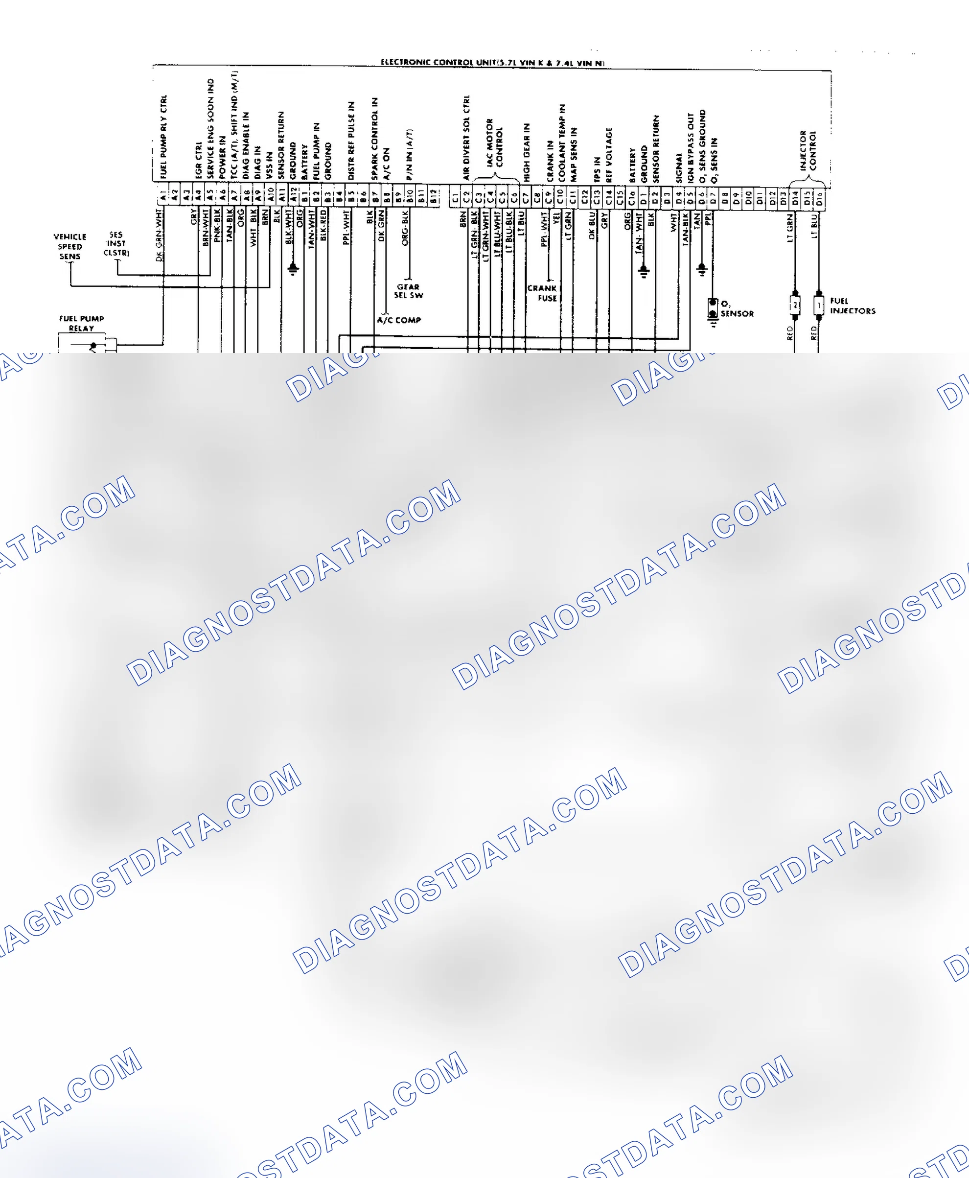 Scheme 163: "R/V" Series (5.7L & 7.4L) Wiring Diagram