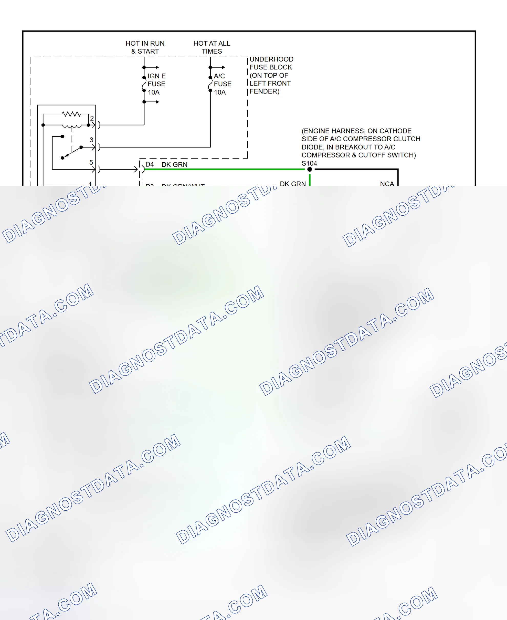 Scheme 8: A/C Compressor Clutch Control Circuit Wiring Diagram (2000-01 Blazer, Bravada, Envoy & Jimmy - With Automatic A/C-Heater System)