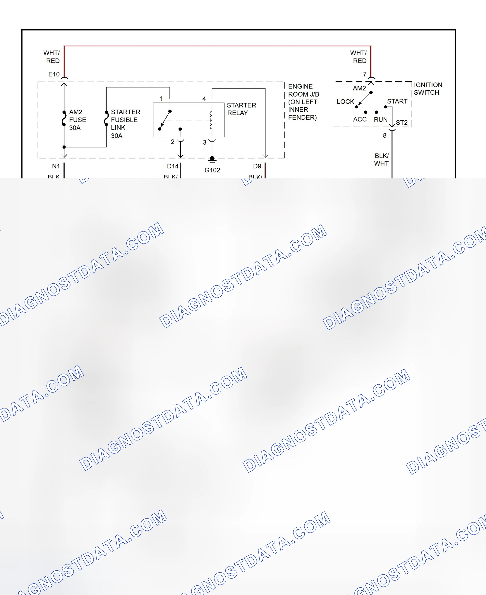 Fig. 28: Starting System Wiring Diagram (Lexus LX470)