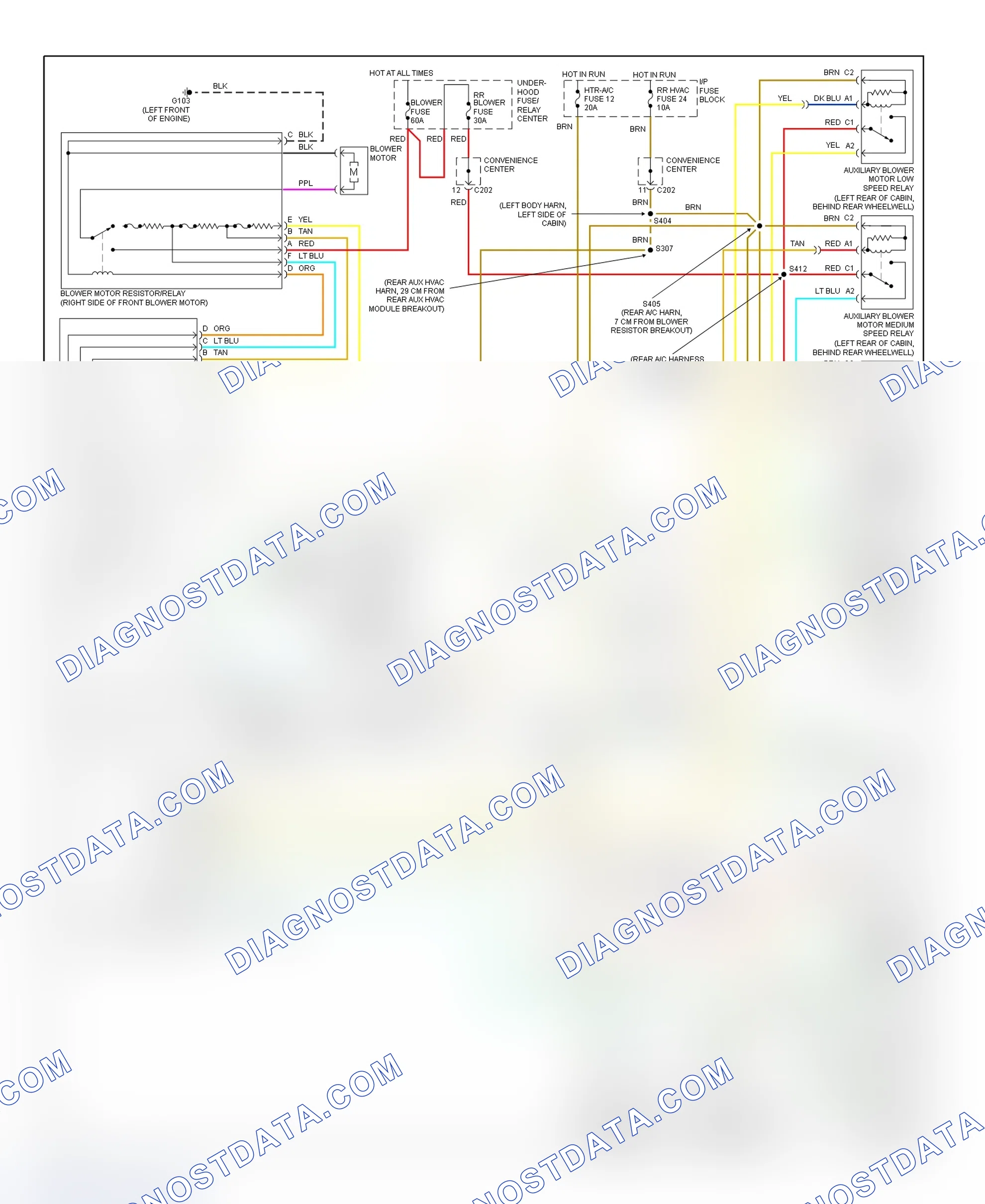 Scheme 15: Manual A/C-Heater System Wiring Diagram ("G" 2500/3500, Express & Savana - Cargo Van - Diesel)