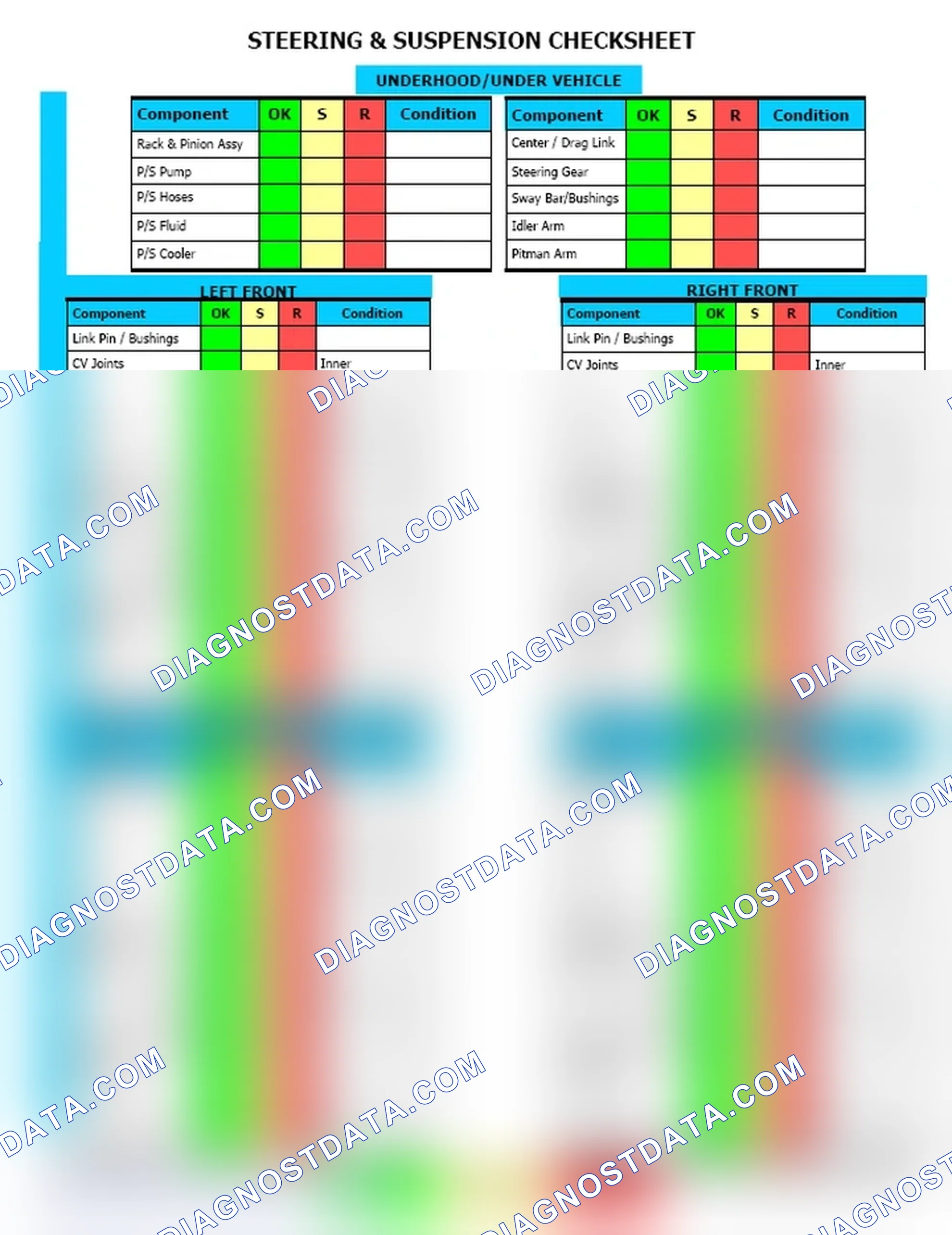 Scheme 12: Steering & Suspension Checksheet (2 Of 2)