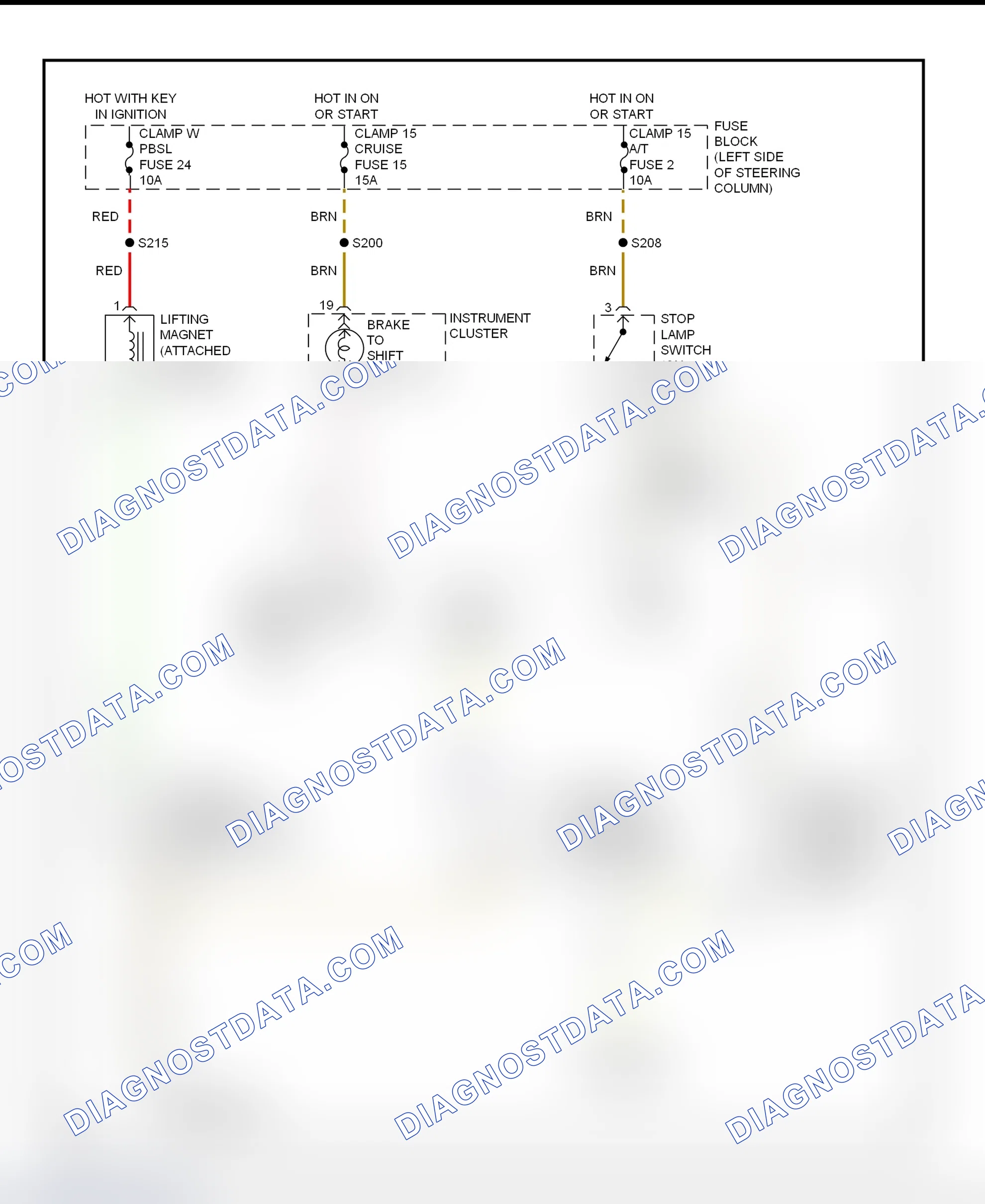 Fig. 33: Shift Interlock System Wiring Diagram (Catera)