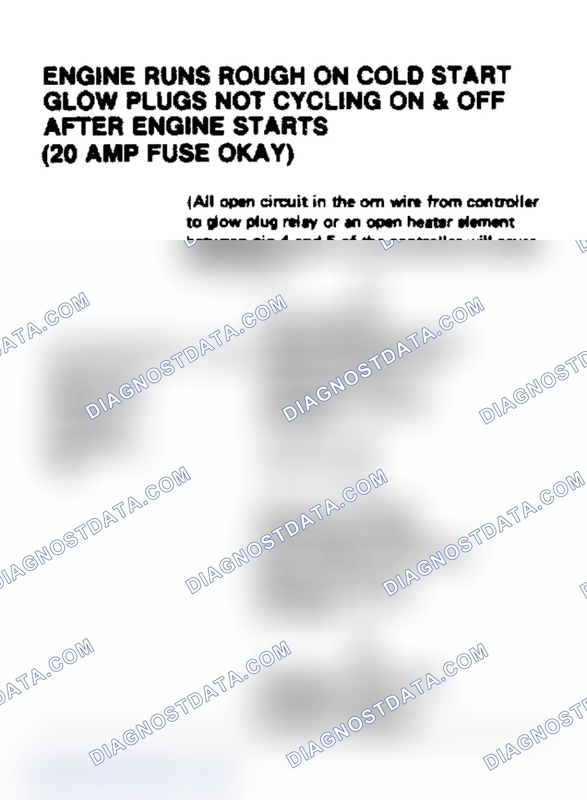 Scheme 28: Engine Runs Rough on Cold Start Glow Plugs Not Cycling On & Off After Engine Starts